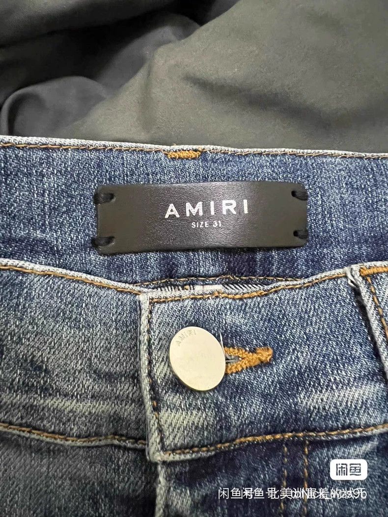 Amiri Amiri 19aw MX1 blue mixed leather jeans Size US 31 - 2 Thumbnail
