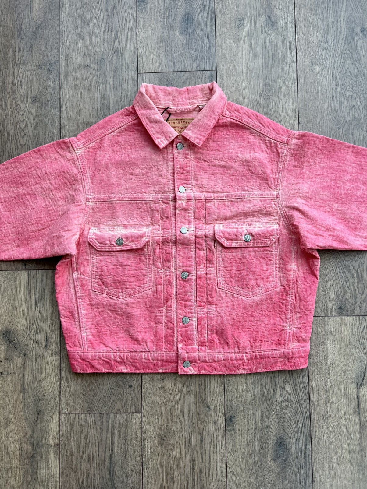 Levi's × Stussy Stussy x Levi’s Jacquard Type 2 Trucker Jacket Pink Medium Size US M / EU 48-50 / 2 - 2 Thumbnail