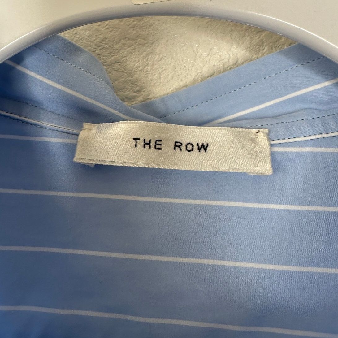 The Row NWT The Row Karl Blue & White Stripe Long Sleeve Shirt Dress Size L / US 10 / IT 46 - 5 Thumbnail