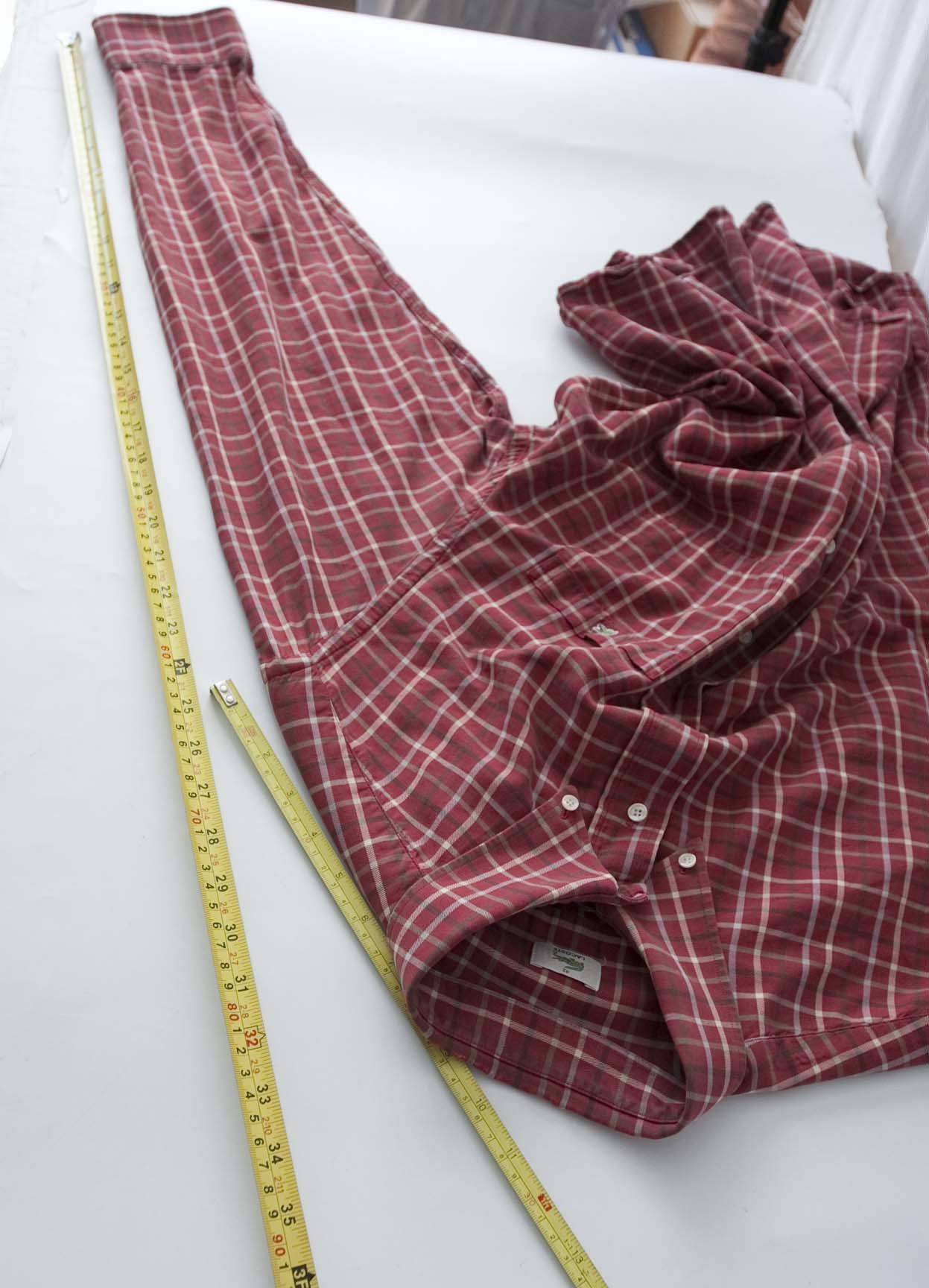 Lacoste Lacoste Shirt Size 42 Red Plaid Flannel Size 42R - 6 Thumbnail