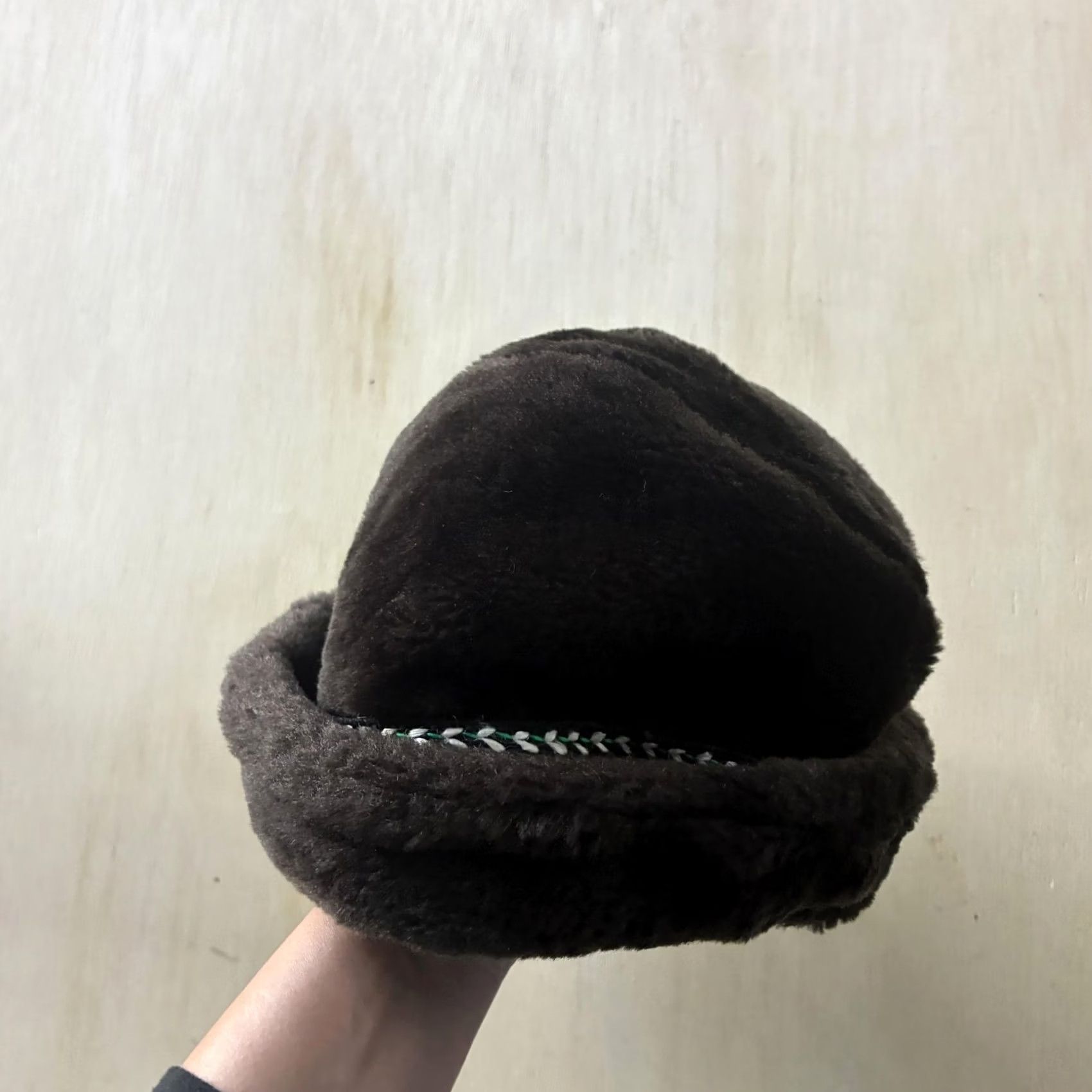 Vintage Cossack Hat - Unisex Medium Brown Faux Fur Lined Insulated Winter Size ONE SIZE - 2 Thumbnail