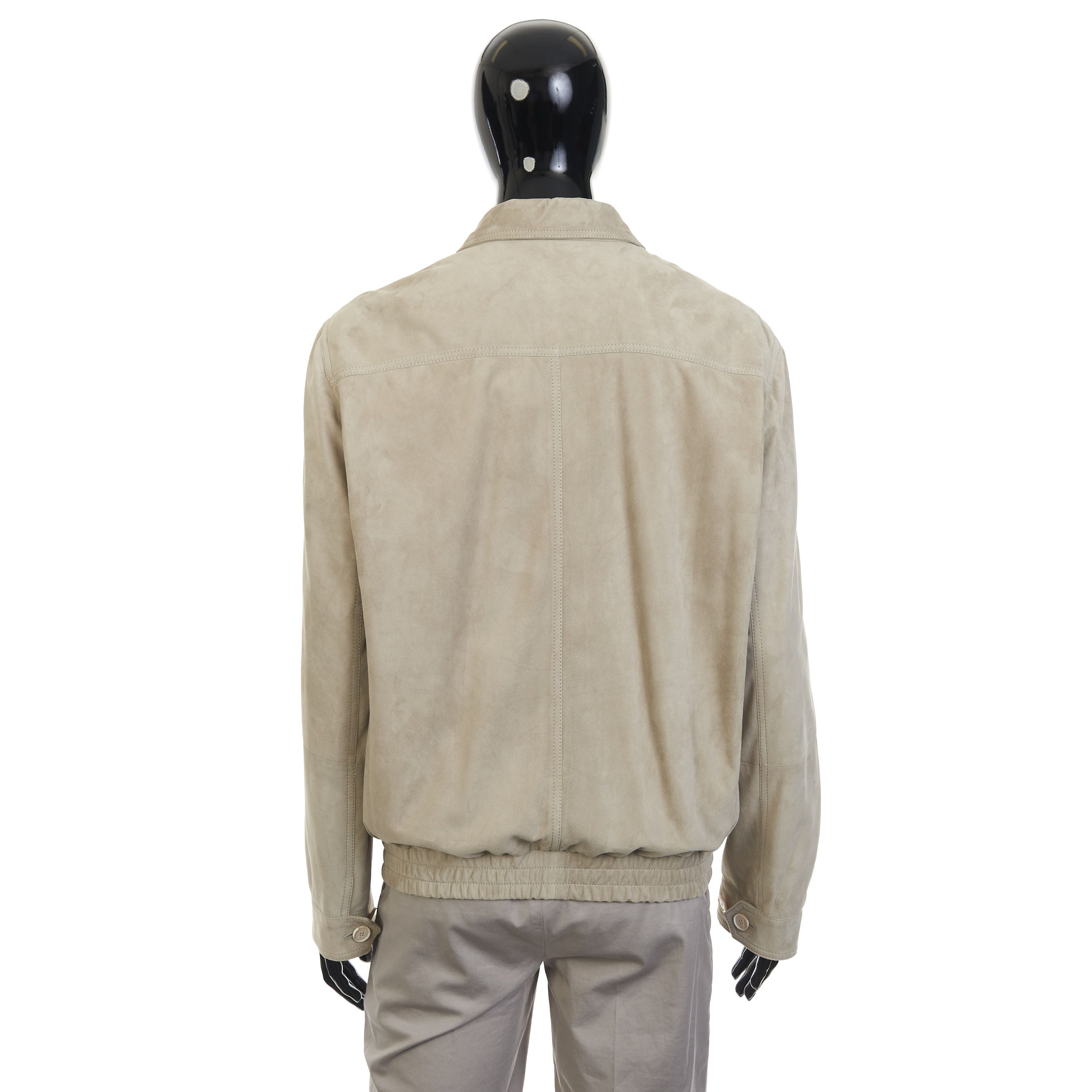 Brunello Cucinelli Khaki Velvety Suede Jacket Size US M / EU 48-50 / 2 - 5 Thumbnail