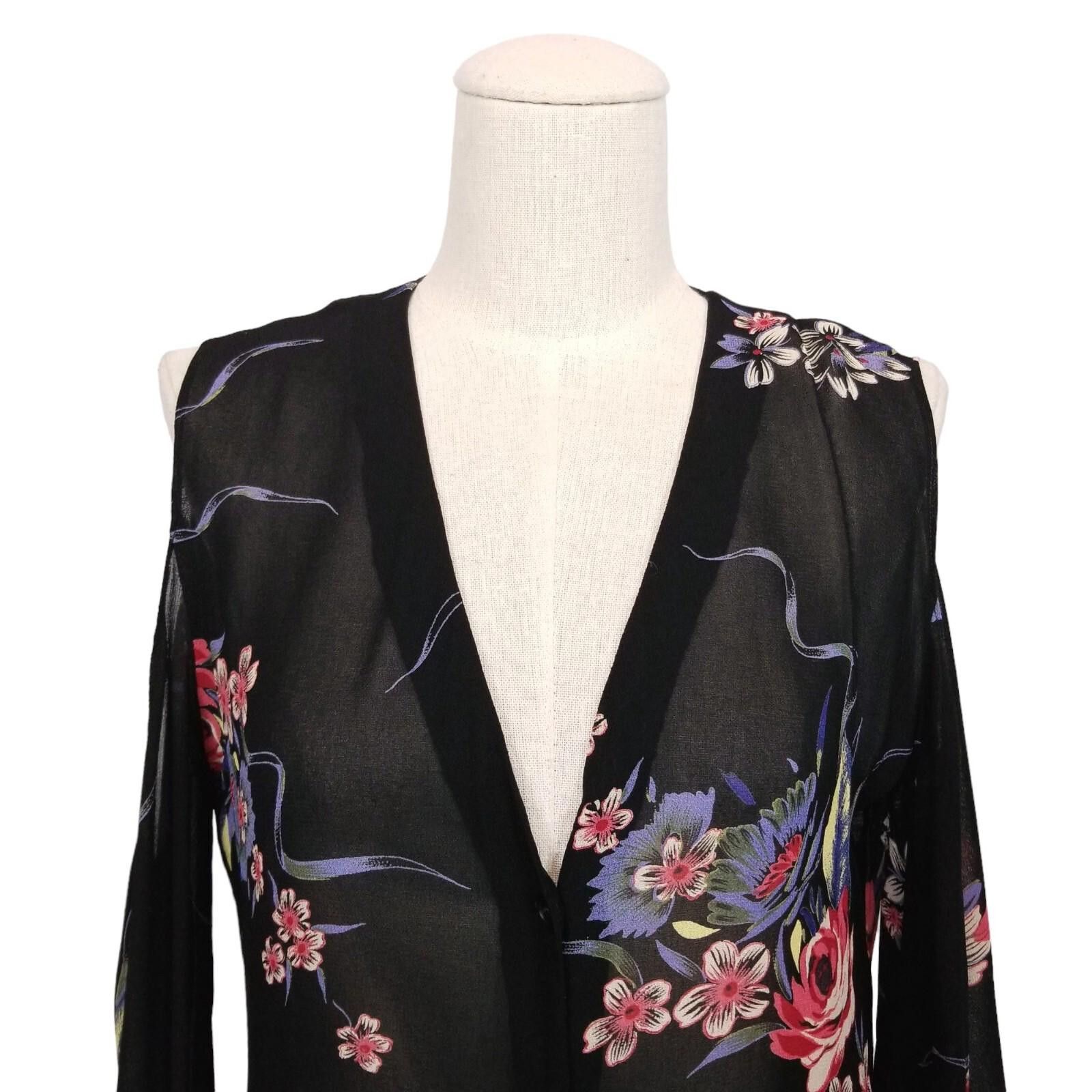 Reformation Reformation Cold Shoulder Sheer Floral Blouse Sz Small Size S / US 4 / IT 40 - 2 Thumbnail