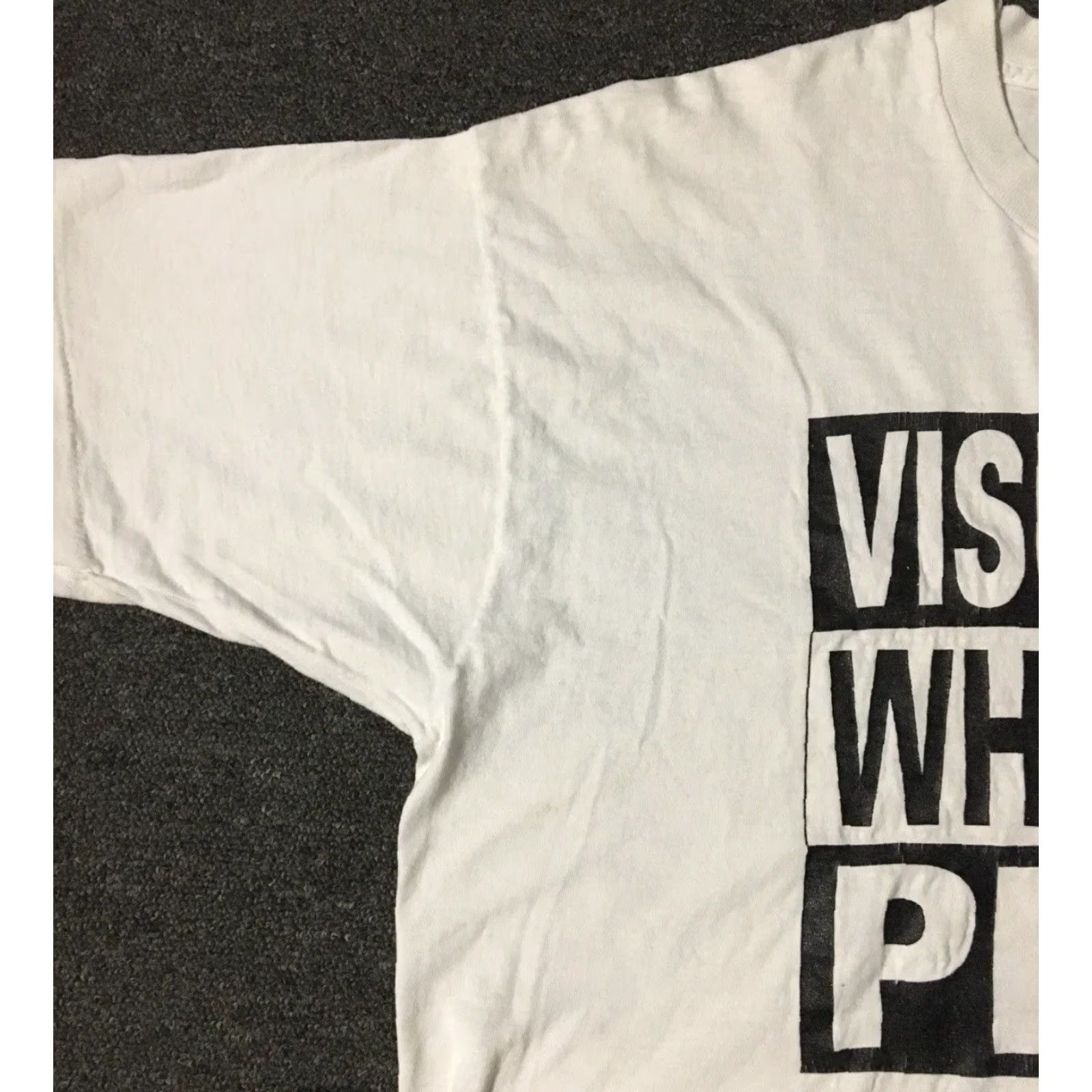 Vintage VINTAGE 90s Visualize Whirled Peas World Peace Faded Shirt 2XL White Men T-Shirt Grunge Humor Size US XXL / EU 58 / 5 - 5 Thumbnail