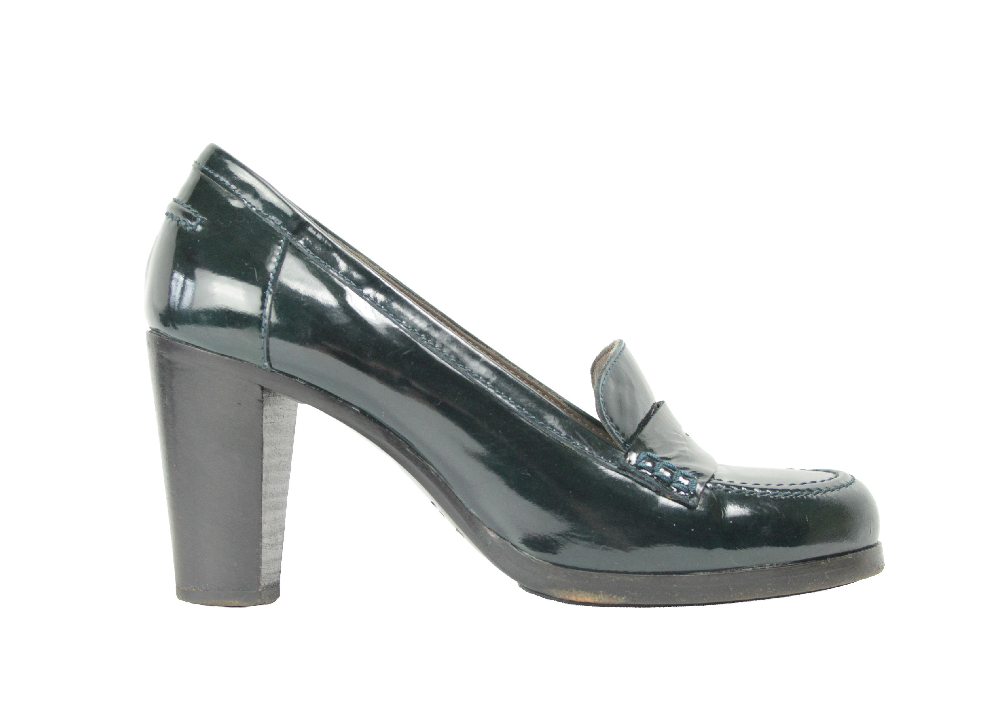 Jil Sander Patent Leather Y2K Heeled Loafers Size US 8 / IT 38 - 1 Thumbnail