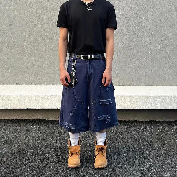 Jean VIBE Trendy Distressed Denim Culottes - Stylish Casual Wear Size US 32 / EU 48 - 5 Thumbnail