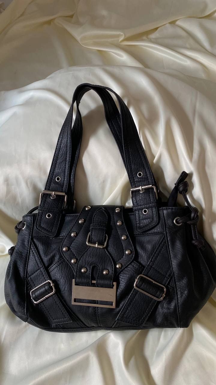 Vintage Vintage black leatherette shoulder bag Size ONE SIZE - 1 Thumbnail