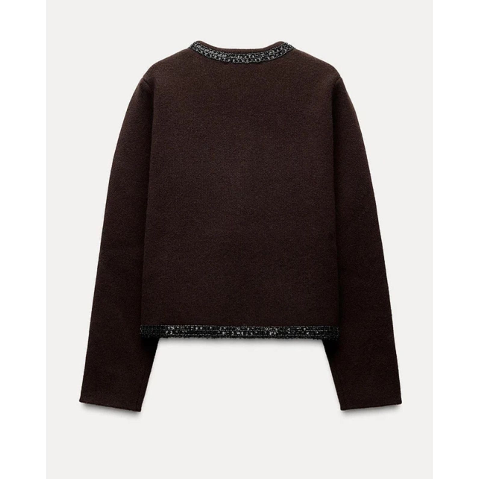 Zara Nwt- Zara 100% WOOL BEADED KNIT CARDIGAN-Large Size L / US 10 / IT 46 - 4 Thumbnail