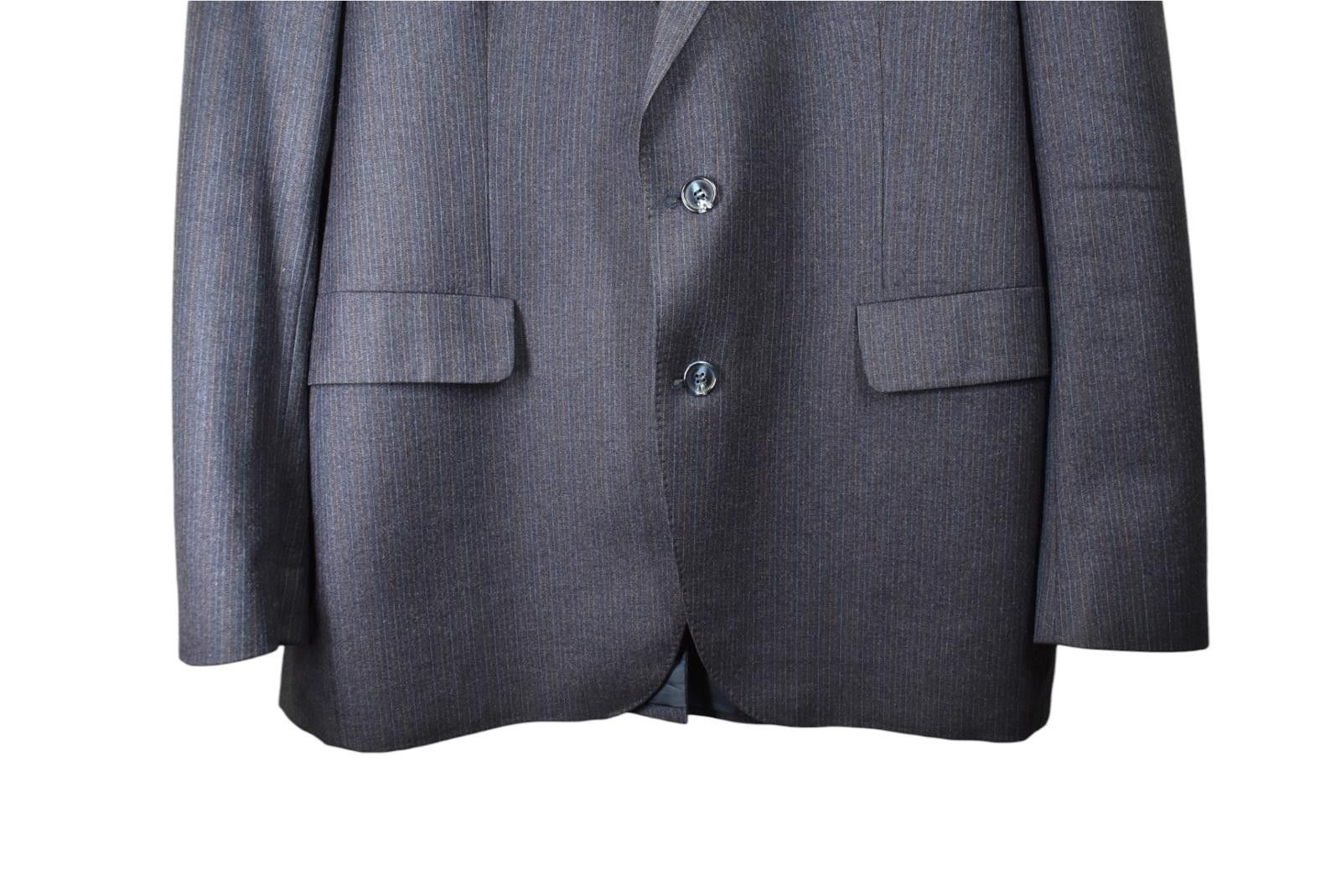 Designer Kavaler Men’s Wool Suit Blazer – Vintage Black Stripped L Size 42R - 3 Thumbnail