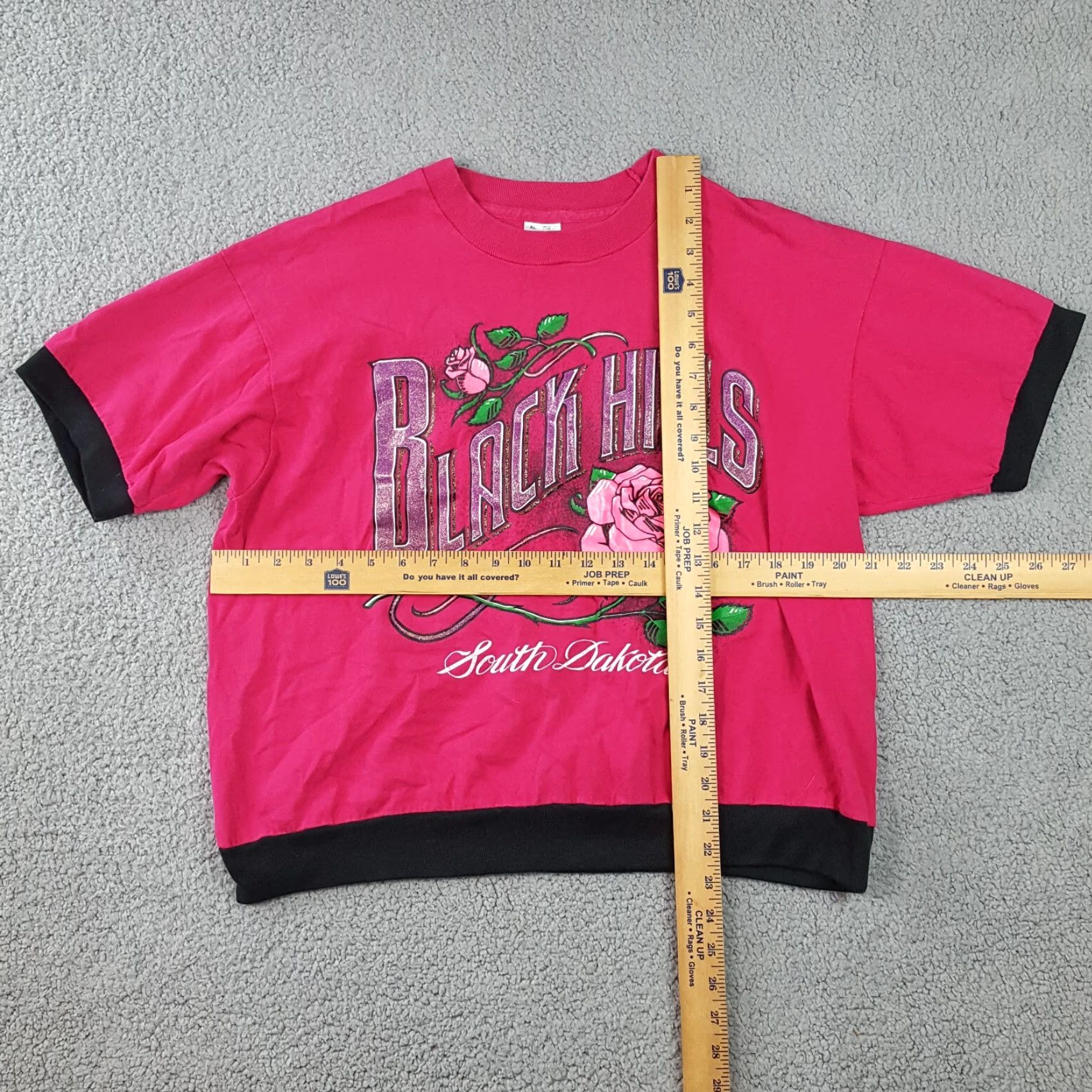 Fruit Of The Loom VINTAGE Fruit of the Loom 90s Pink Rose Biker T-Shirt Women's XL Grunge Retro Classic Size XL / US 12-14 / IT 48-50 - 6 Thumbnail