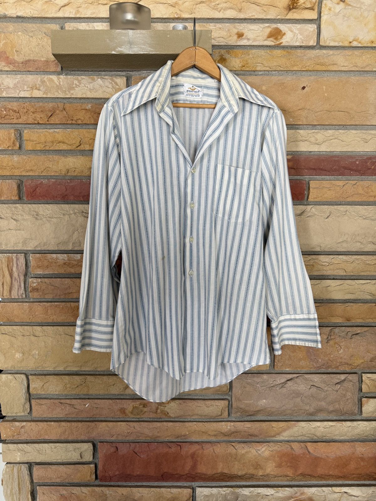 Vintage Vintage 70s Westvale Striped Button Up Collared Shirt Size US L / EU 52-54 / 3 - 1 Thumbnail