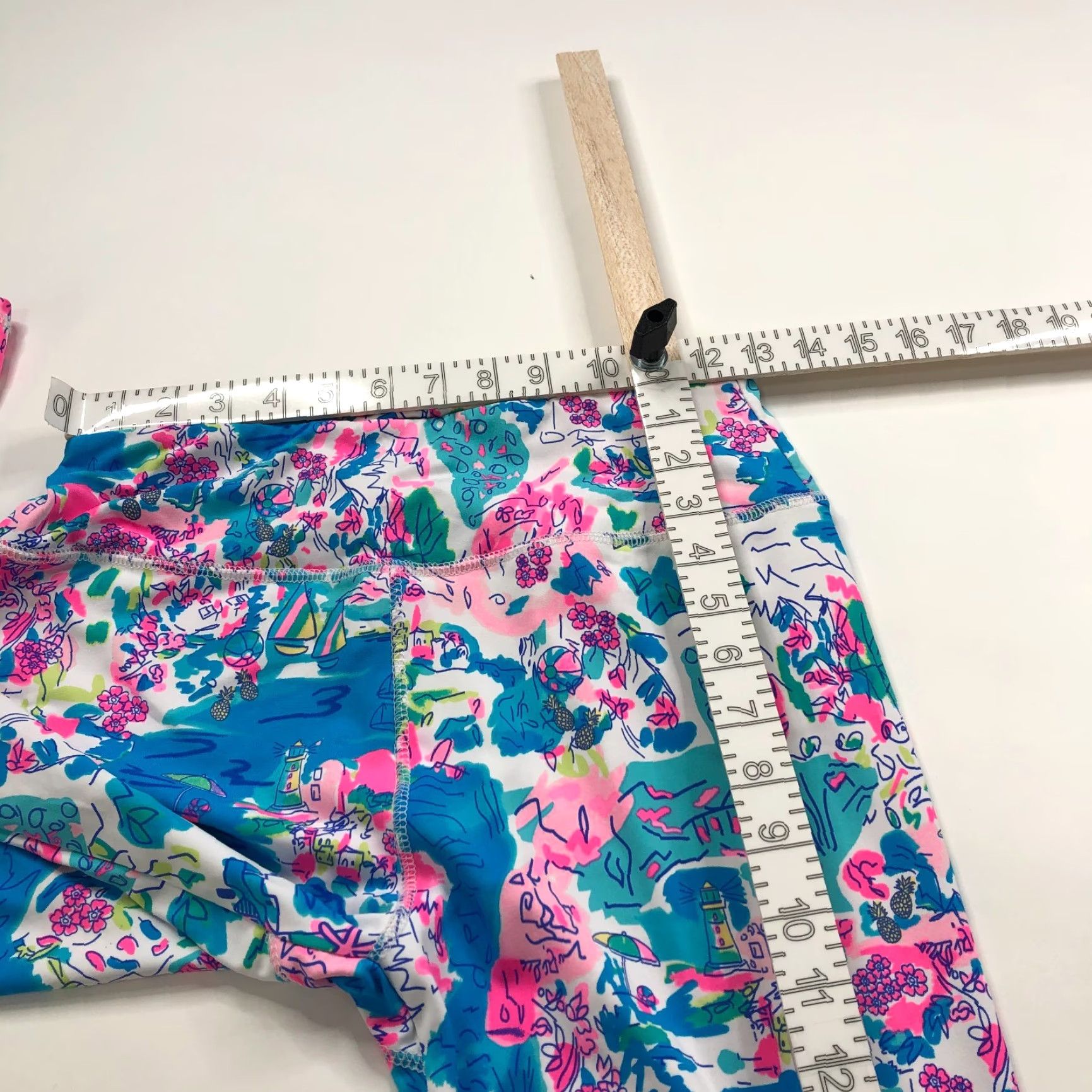 Vintage Lulu B Small (Fit 26W 19L) Athleisure Travel Capri Pants All Over Print Size 28" / US 6 / IT 42 - 5 Thumbnail
