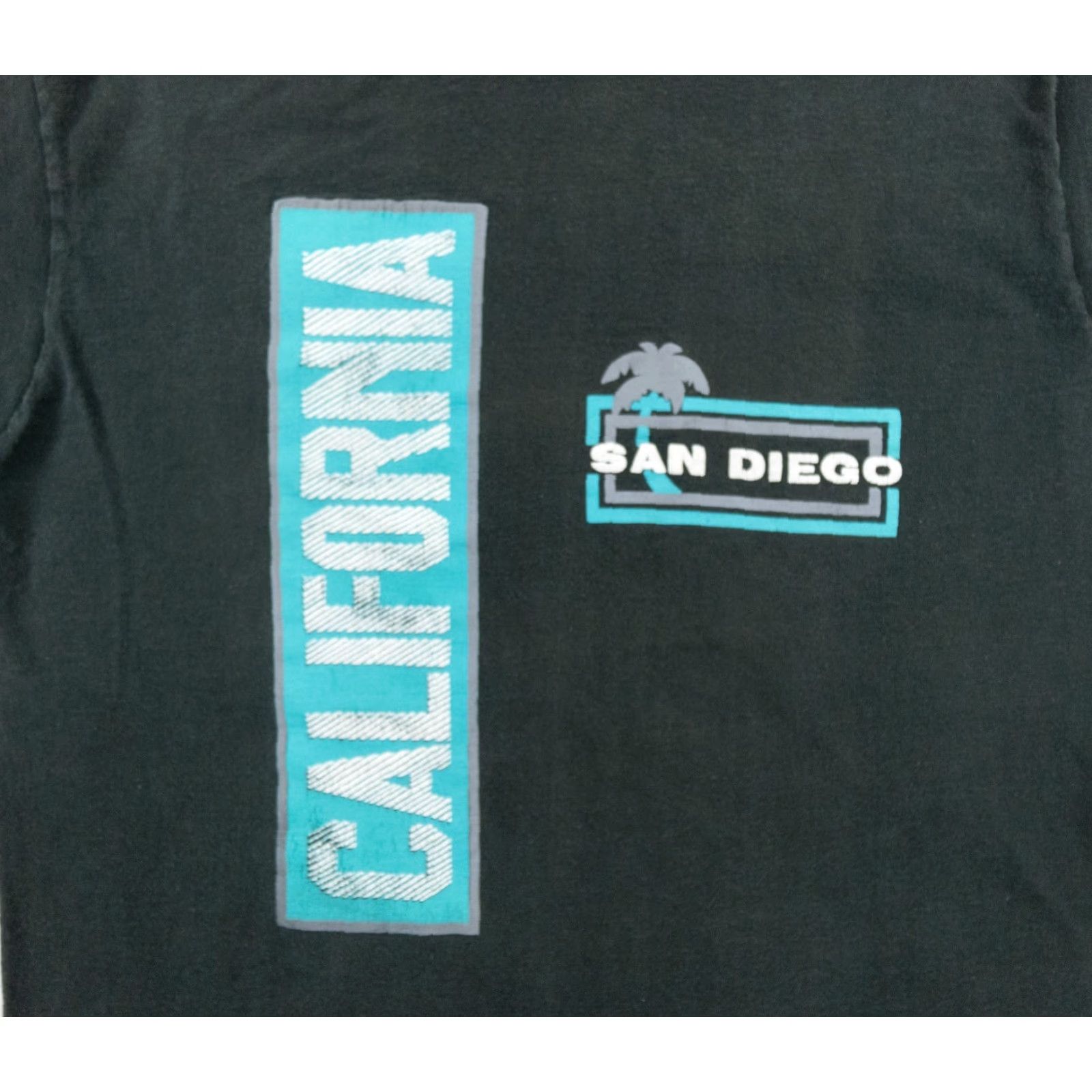 Vintage VINTAGE San Diego California Shirt Mens Large Black 90s Tee Crew Neck Short Sleeve Cotton Jersey Graphic Logo 90s Mens Large Black Size US L / EU 52-54 / 3 - 2 Thumbnail