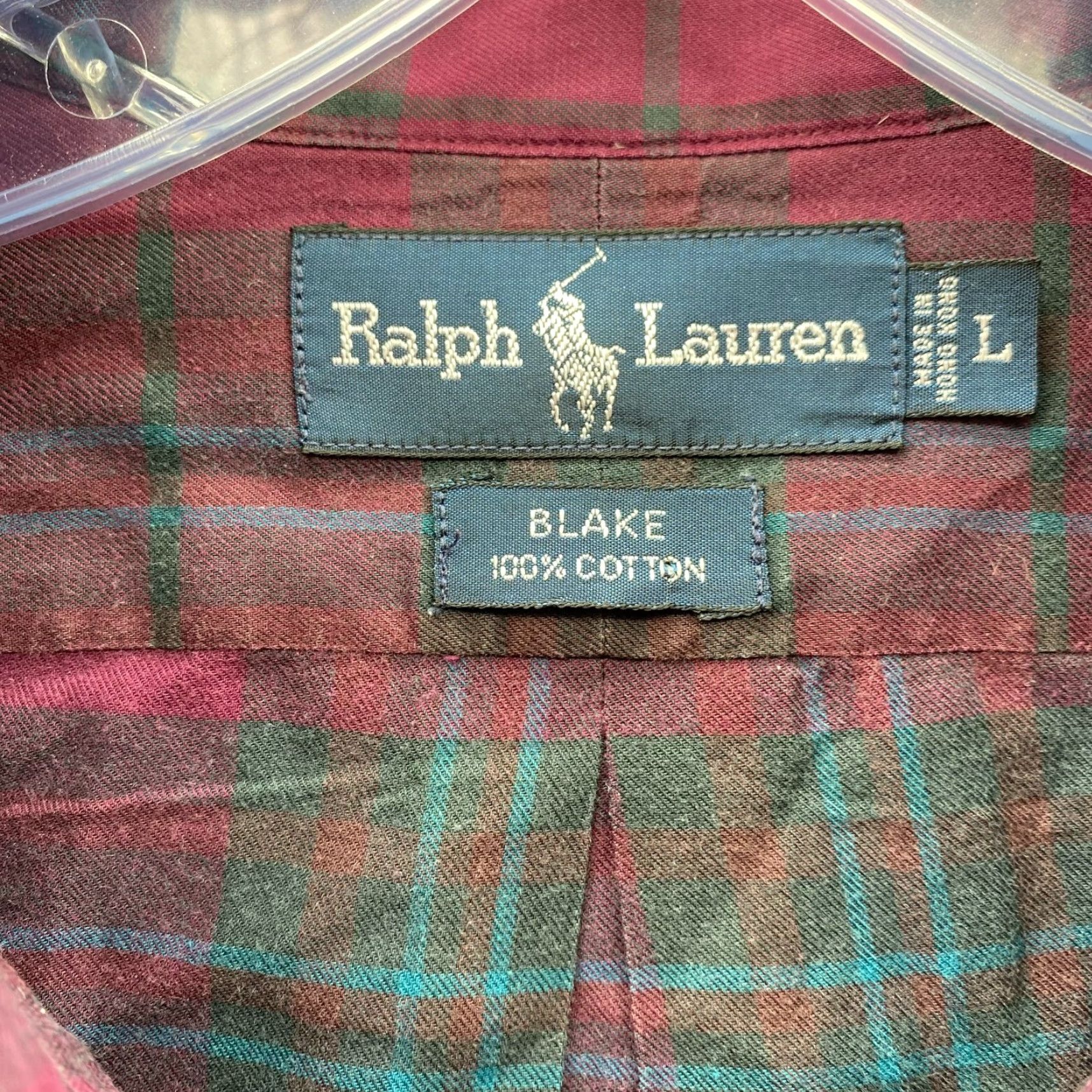 Polo Ralph Lauren Polo Ralph Lauren Flannel Button-Down Blake Plaid 100% Cotton Men's Large L Multicolor Plaid Pattern Shirt Size US L / EU 52-54 / 3 - 3 Thumbnail