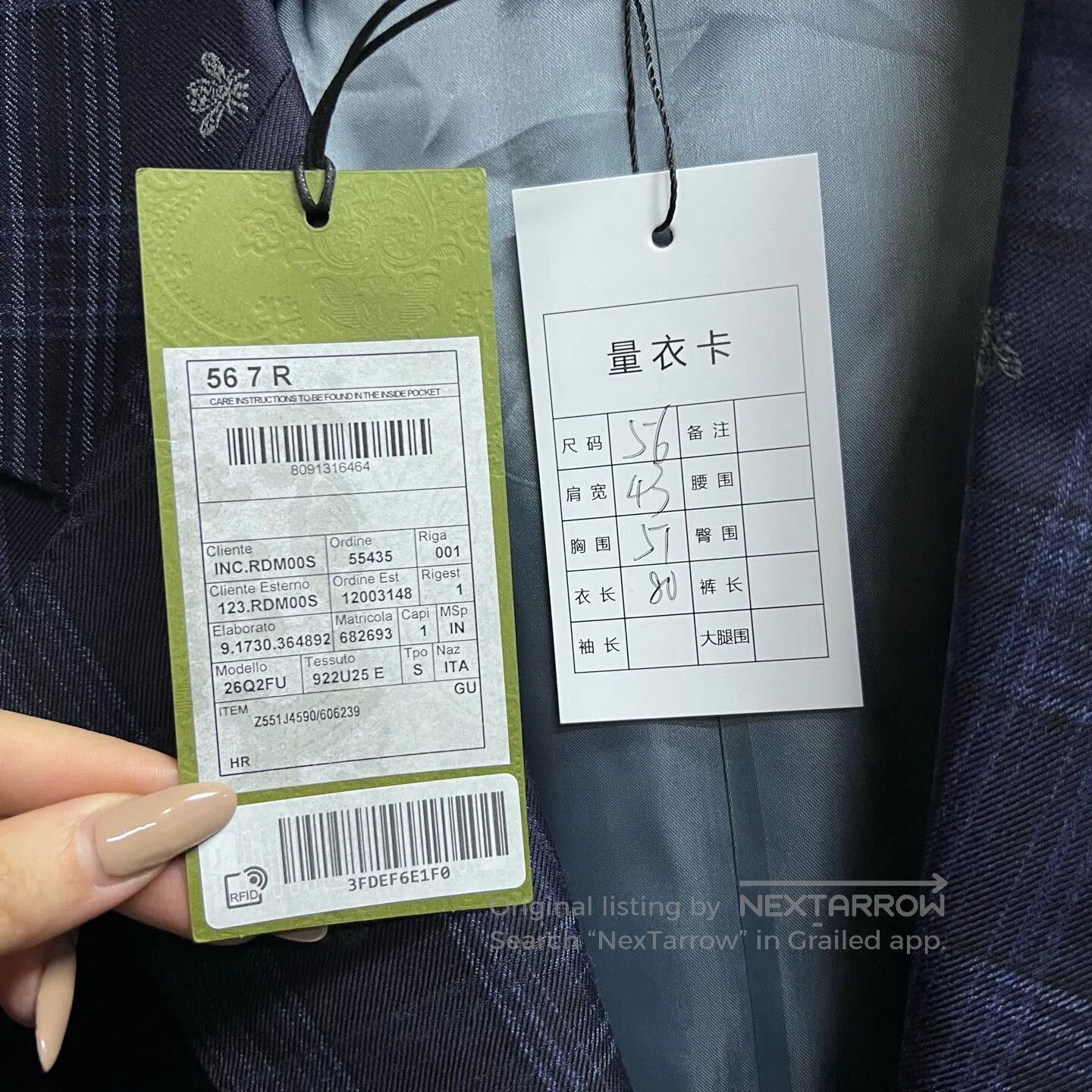 Gucci Guicci size 56 Blue bee-print wool blazer| Size 54R - 3 Thumbnail