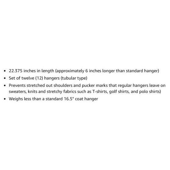 Other WIDEST Clothes Hanger 22.4" Giant Extra Wide Big Tubular Han Size ONE SIZE - 3 Thumbnail