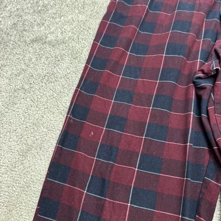 Nautica Nautica Pajama Pants Mens Small Plaid Fleece Loungewear Sleepwear Maroon Blue Size US 29 - 5 Thumbnail