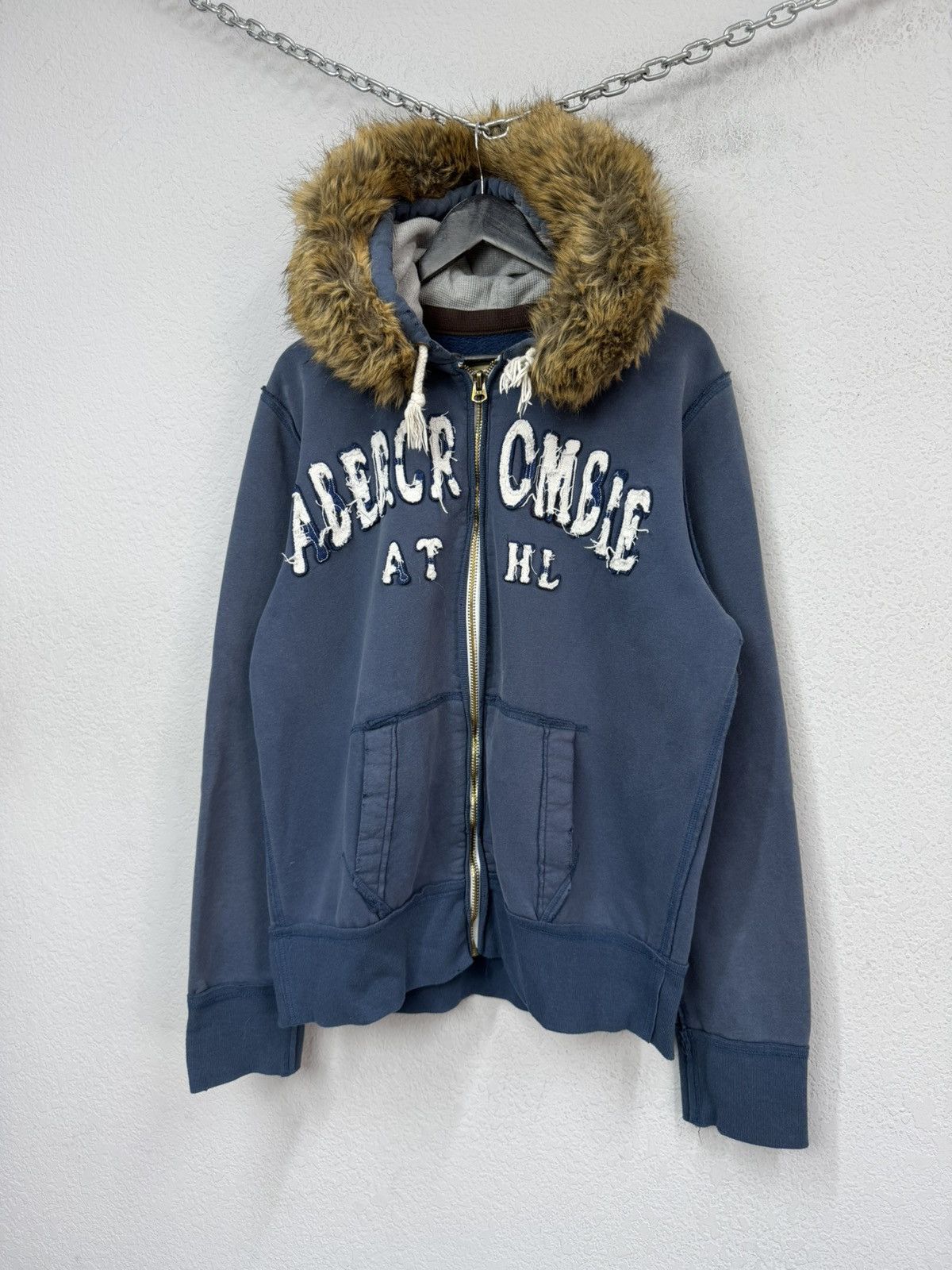 If Six Was Nine Vintage Abercrombie & Fitch Y2K 00s Fur Hoodie Ifsixwasnine Size US L / EU 52-54 / 3 - 4 Thumbnail
