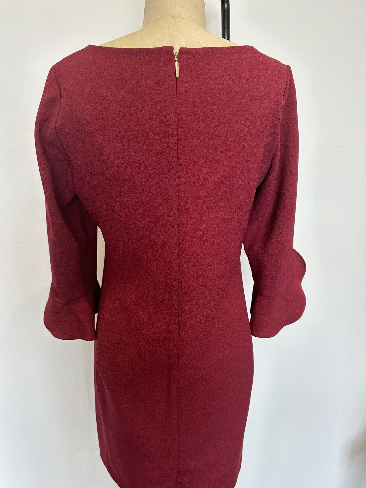 Karl Lagerfeld KARL LAGERFELD PARIS Wine Red Dress Size L / US 10 / IT 46 - 2 Thumbnail