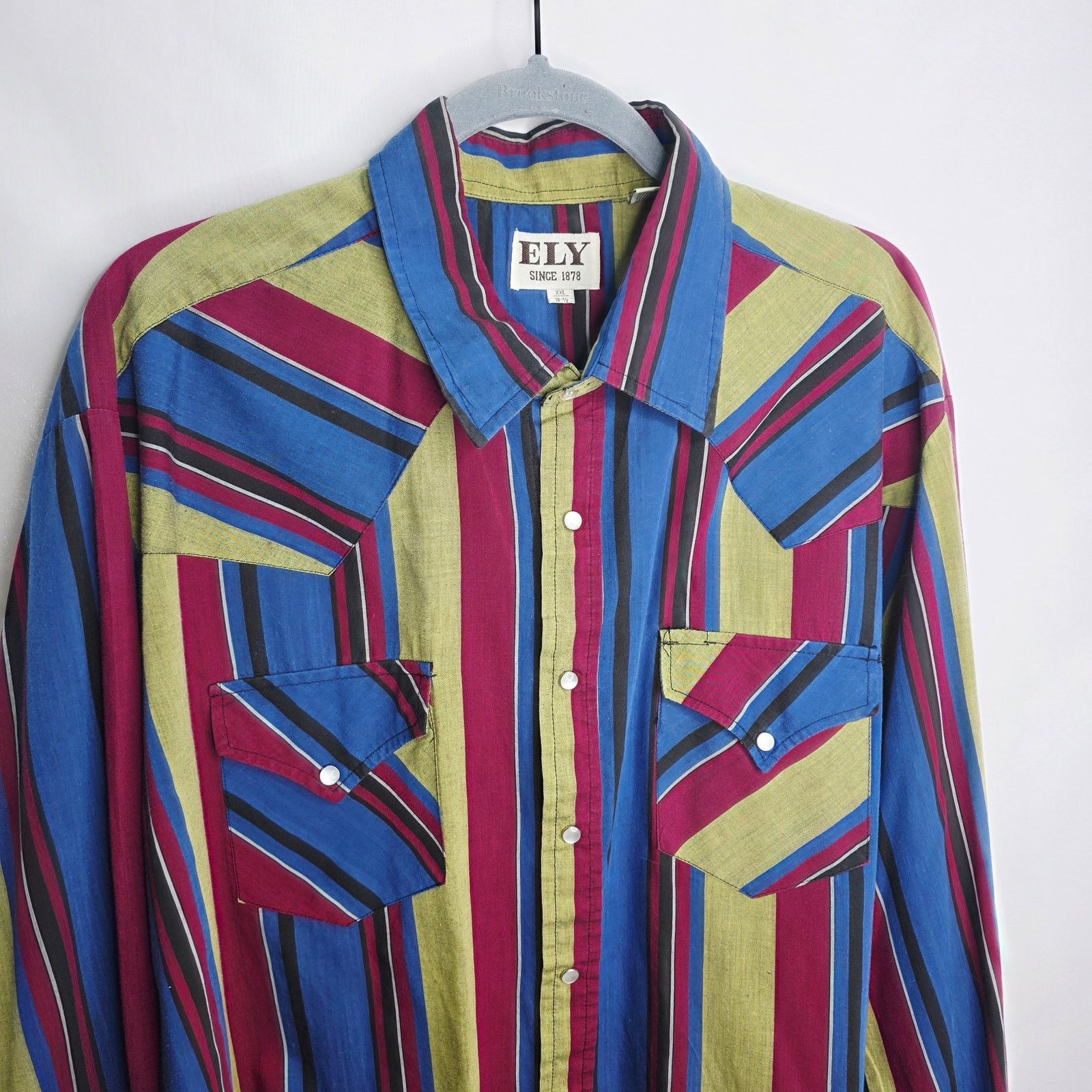 Other Vintage Ely Since 1878 Western Striped Button Front Shirt Size US XXL / EU 58 / 5 - 9 Thumbnail