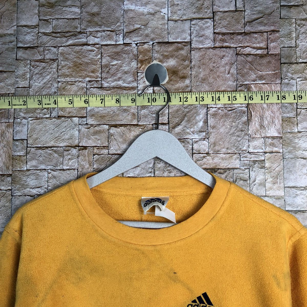 Adidas × Vintage Adidas Yellow dirty Sweatshirt #A254 Size US S / EU 44-46 / 1 - 4 Thumbnail