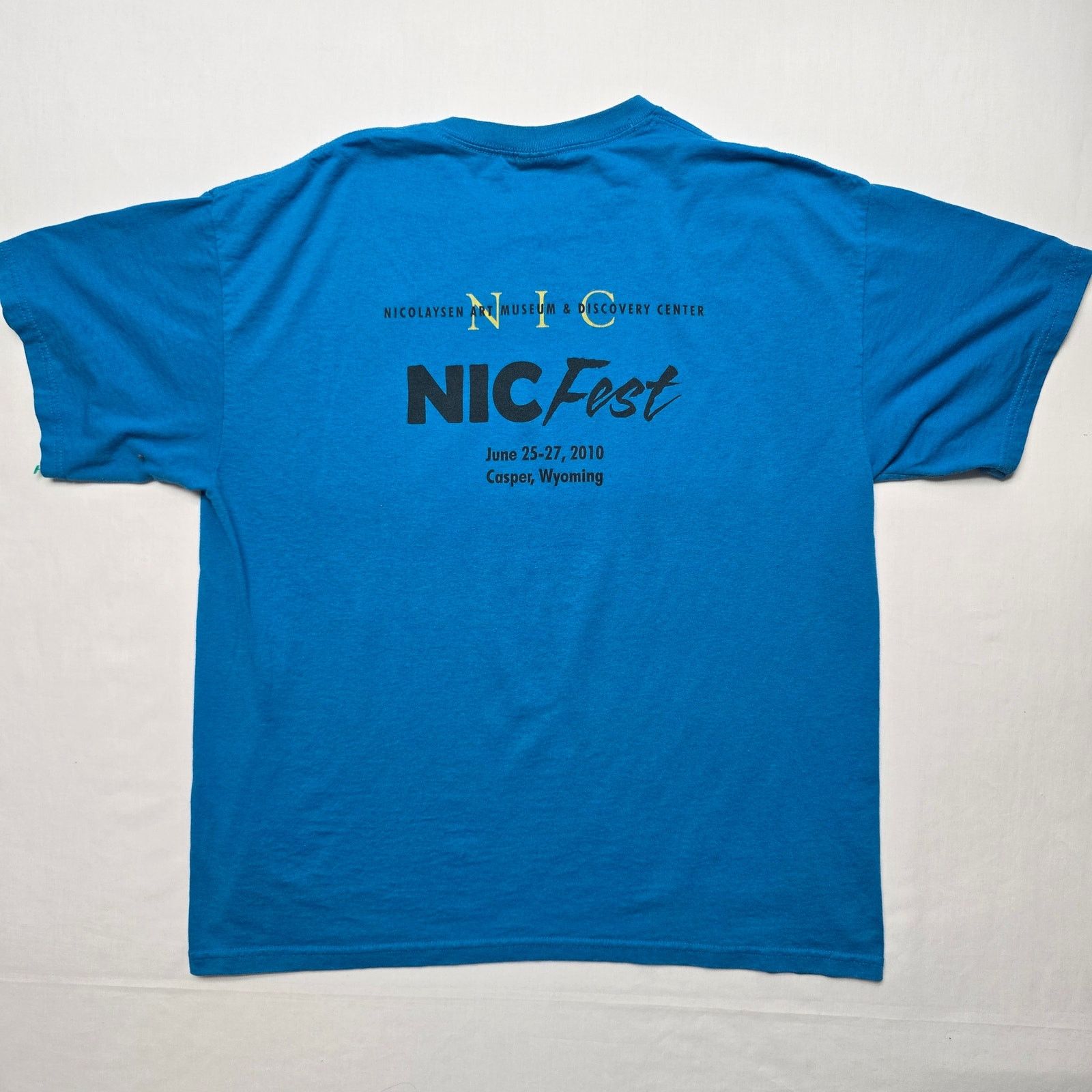 Gildan NIC Fest Nicolaysen Art Museum & Discovery Center Blue Tee Size US XL / EU 56 / 4 - 4 Thumbnail