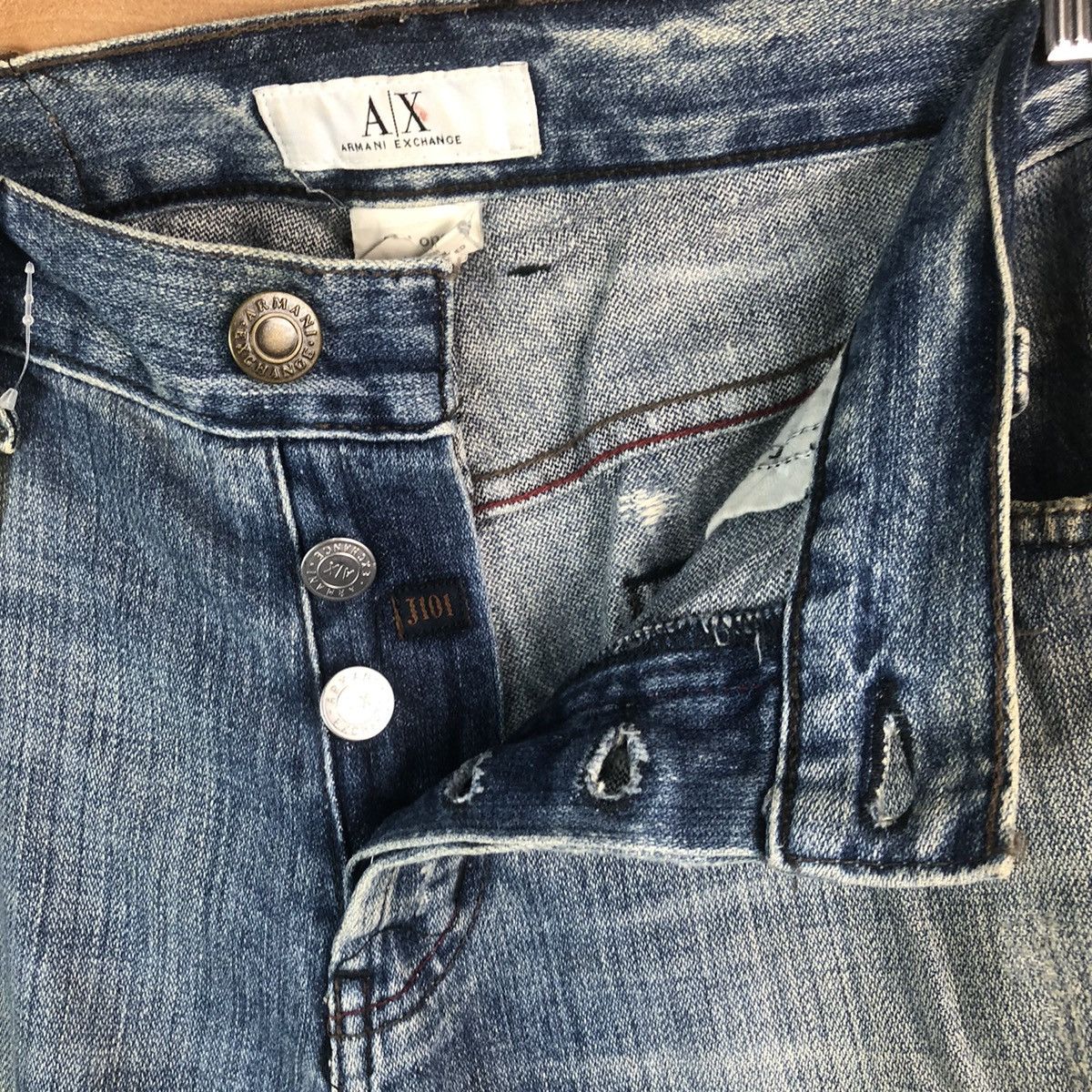 Armani Exchange DL Armani Exchange Blue Distressed Denim Pants #C277 Size US 34 / EU 50 - 13 Thumbnail