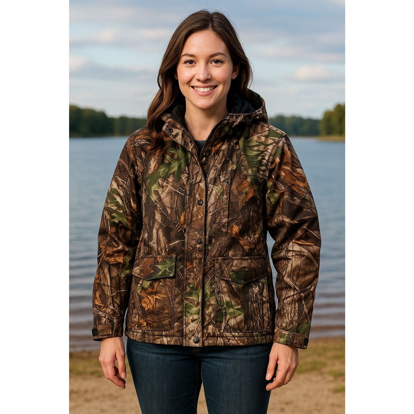 Redhead Ladies Redhead Camo Jacket Hoodie Bone Dry Windproof Small Size S / US 4 / IT 40 - 1 Thumbnail