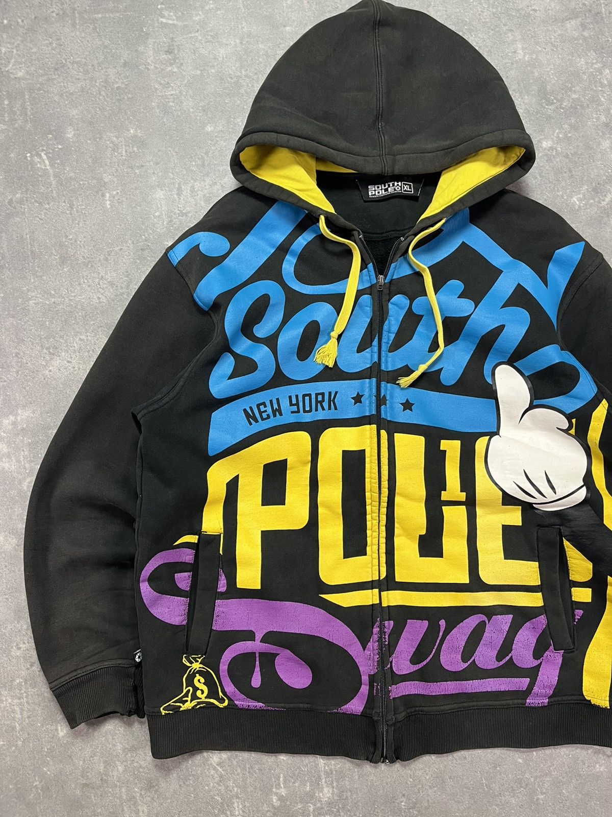 Southpole 00s Southpole Distressed Vintage Printed Baggy Zip Hoodie XL Size US XL / EU 56 / 4 - 3 Thumbnail