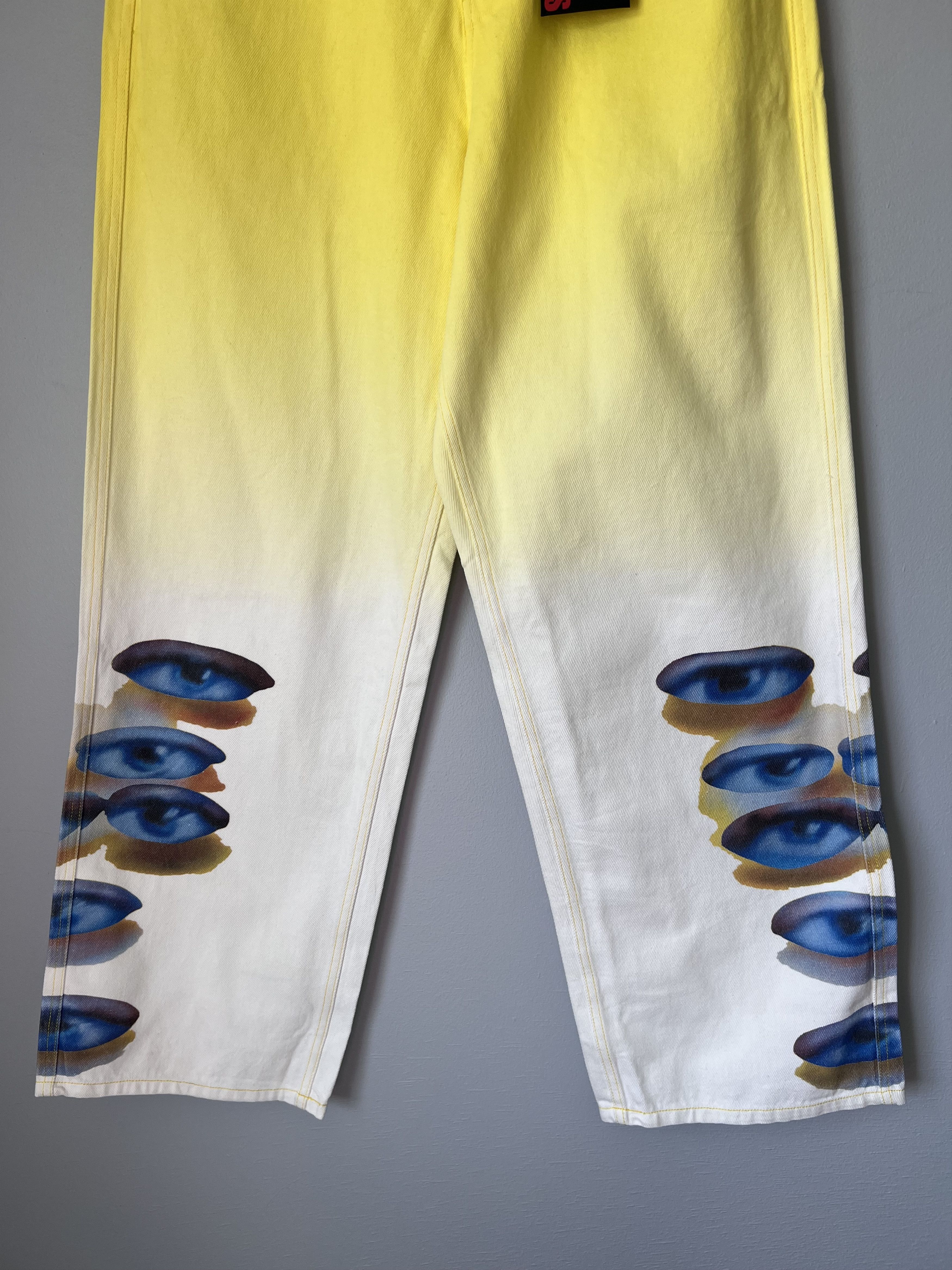 Pleasures Pleasures Austin Lee Human Eye Baggy Jeans in Yellow Size US 34 / EU 50 - 3 Thumbnail