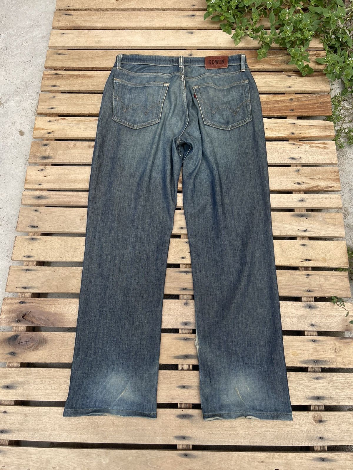 Edwin × Vintage Vintage Edwin 503 Flex Straight Cut Jeans Size US 33 - 2 Thumbnail