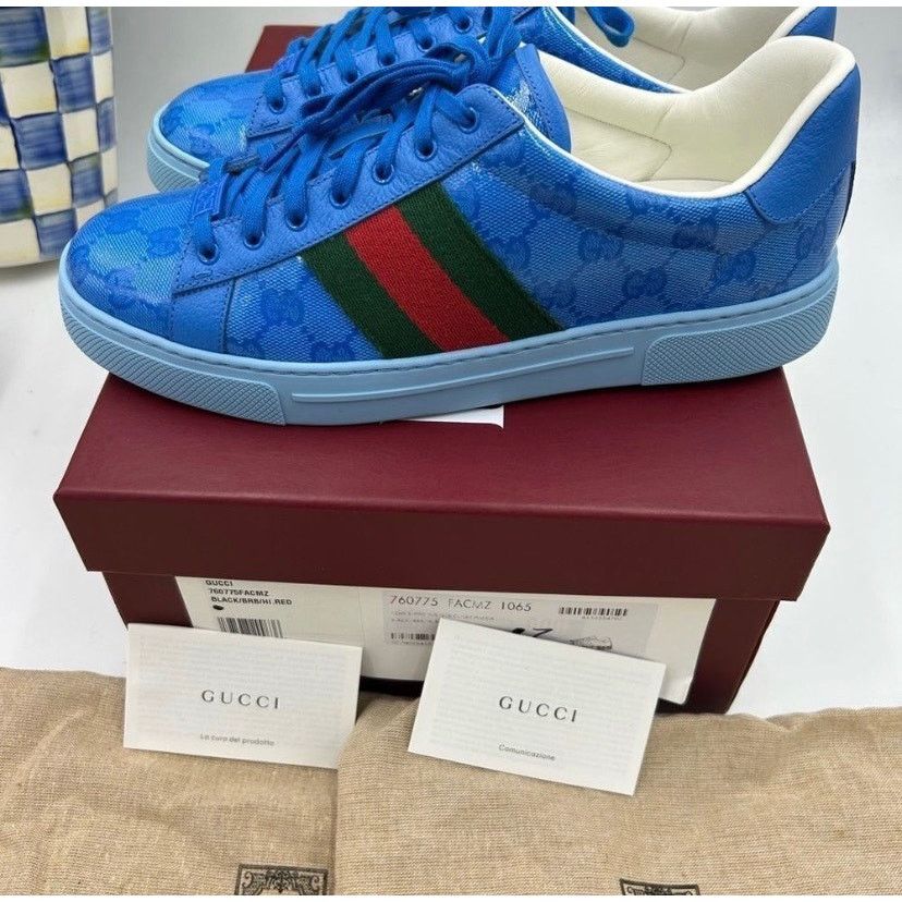 Gucci Gucci ace crystal canvas low top sneakers sz 7 fits 7.5 US Size US 7.5 / EU 40-41 - 12 Thumbnail
