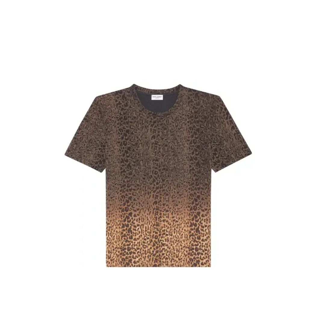Saint Laurent Paris o1la1rc1a0425 653937 Tie-Dye Leopard-Print T-Shirt Leopard Size M / US 6-8 / IT 42-44 - 1 Thumbnail