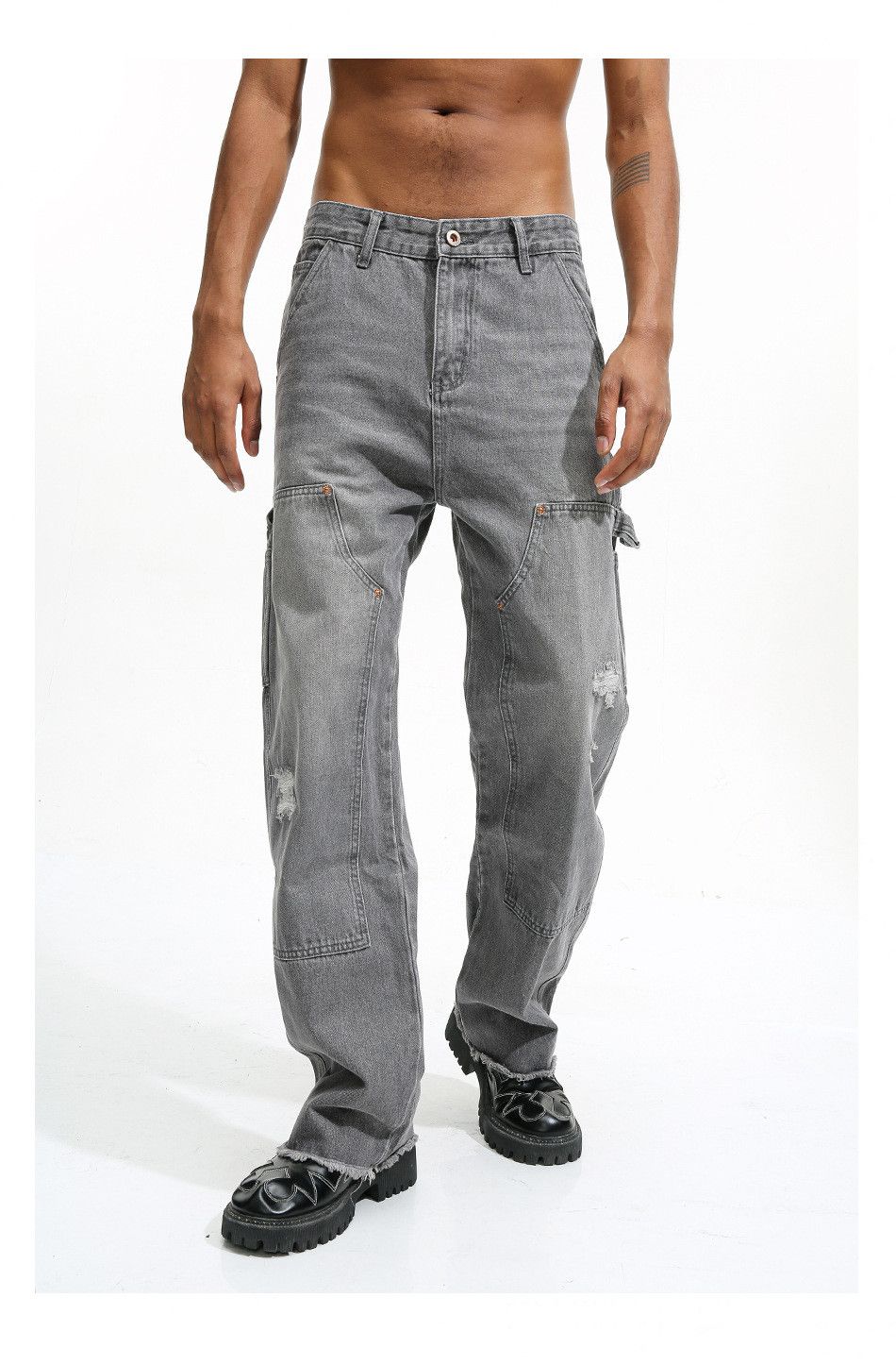 Jean × Vintage urban skate hiphop carpenter damaged jeans Size US 30 / EU 46 - 6 Thumbnail