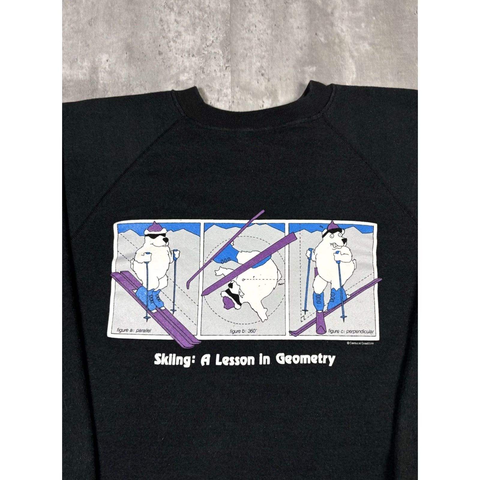Hanes VINTAGE Hanes Sweatshirt 90s Skiing Graphic Print Black XL Mens Size US XL / EU 56 / 4 - 6 Thumbnail