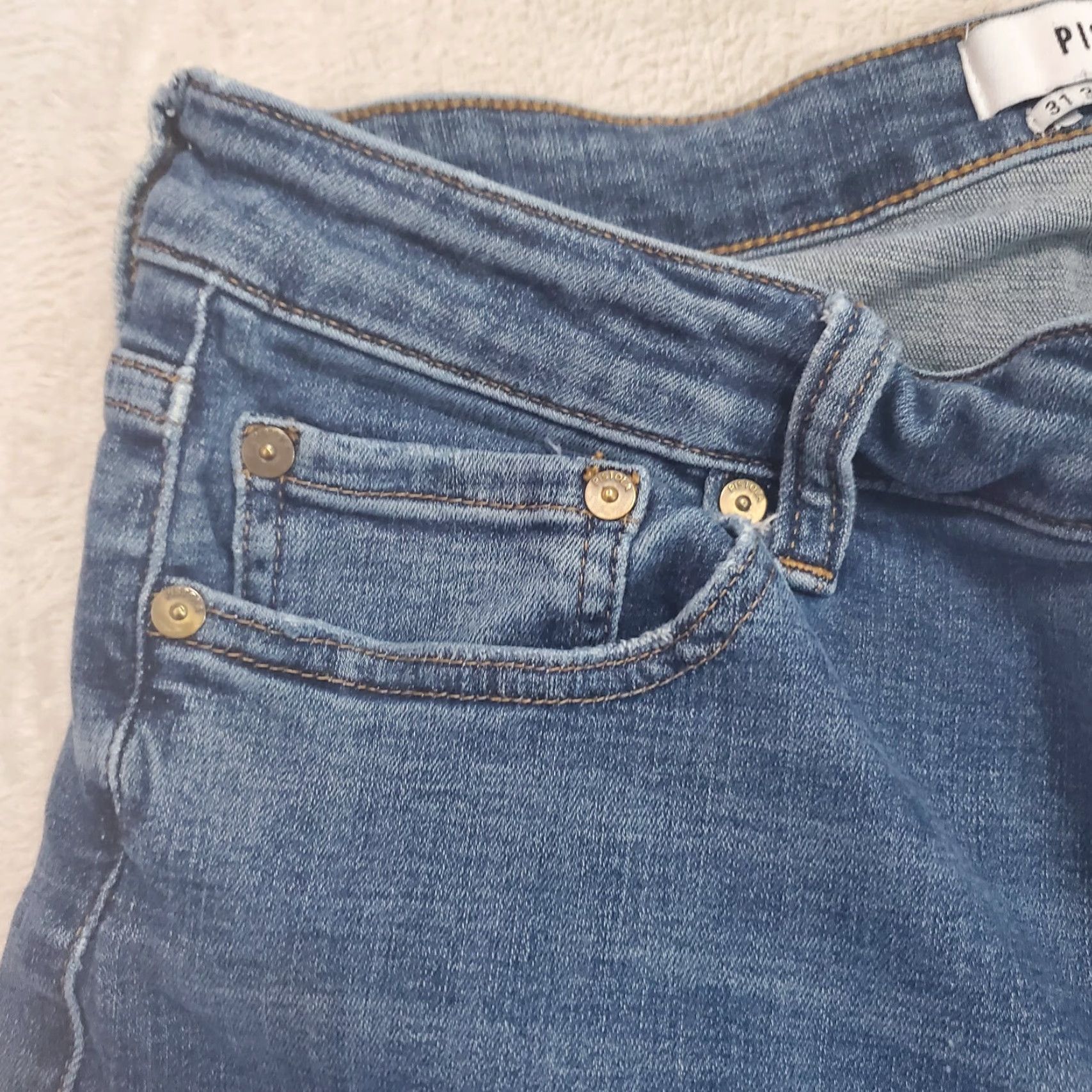 Pistola PISTOLA Jeans Womens 31 Blue Mid Skinny Distressed Ankle Raw Hem Denim Stretch Color Blue 90s Grunge Mid Rise Regular Womens Jeans Size 24" / US 00 / IT 34 - 6 Thumbnail