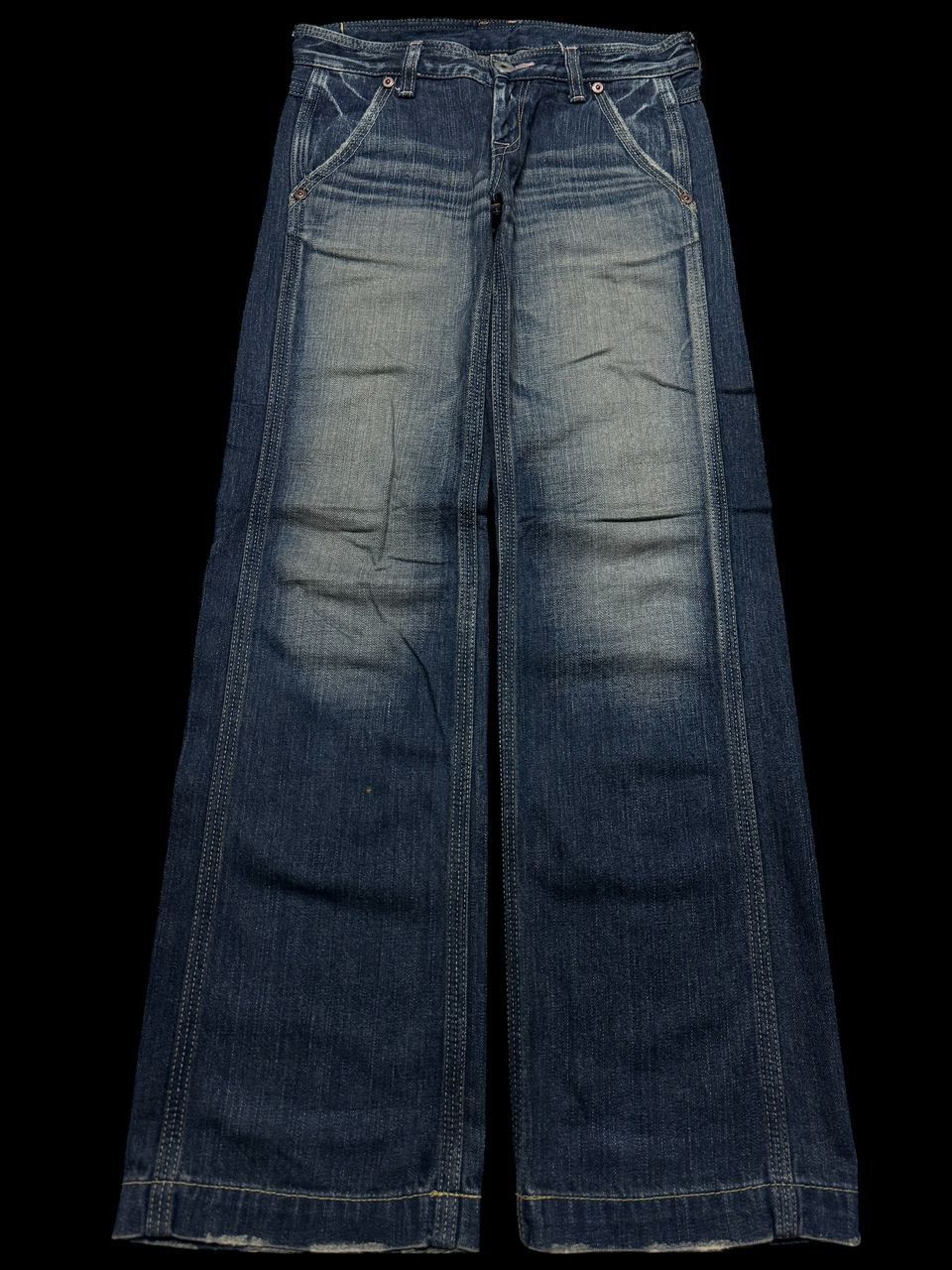 Japanese Brand BAGGY Vintage 90s John Bull Honey Comb Faded Style Distress Size US 29 - 1 Thumbnail