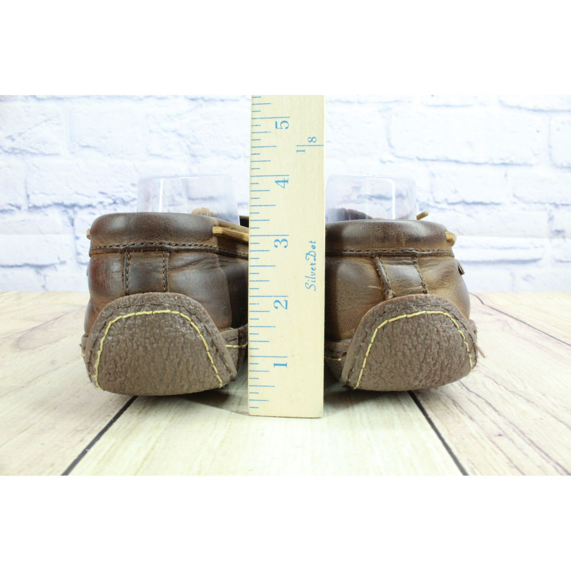 Flannel × L.L. Bean × Leather LL Bean Men's Handsewn Slippers Flannel Lined Leather Brown Size US 10 / EU 43 - 6 Thumbnail