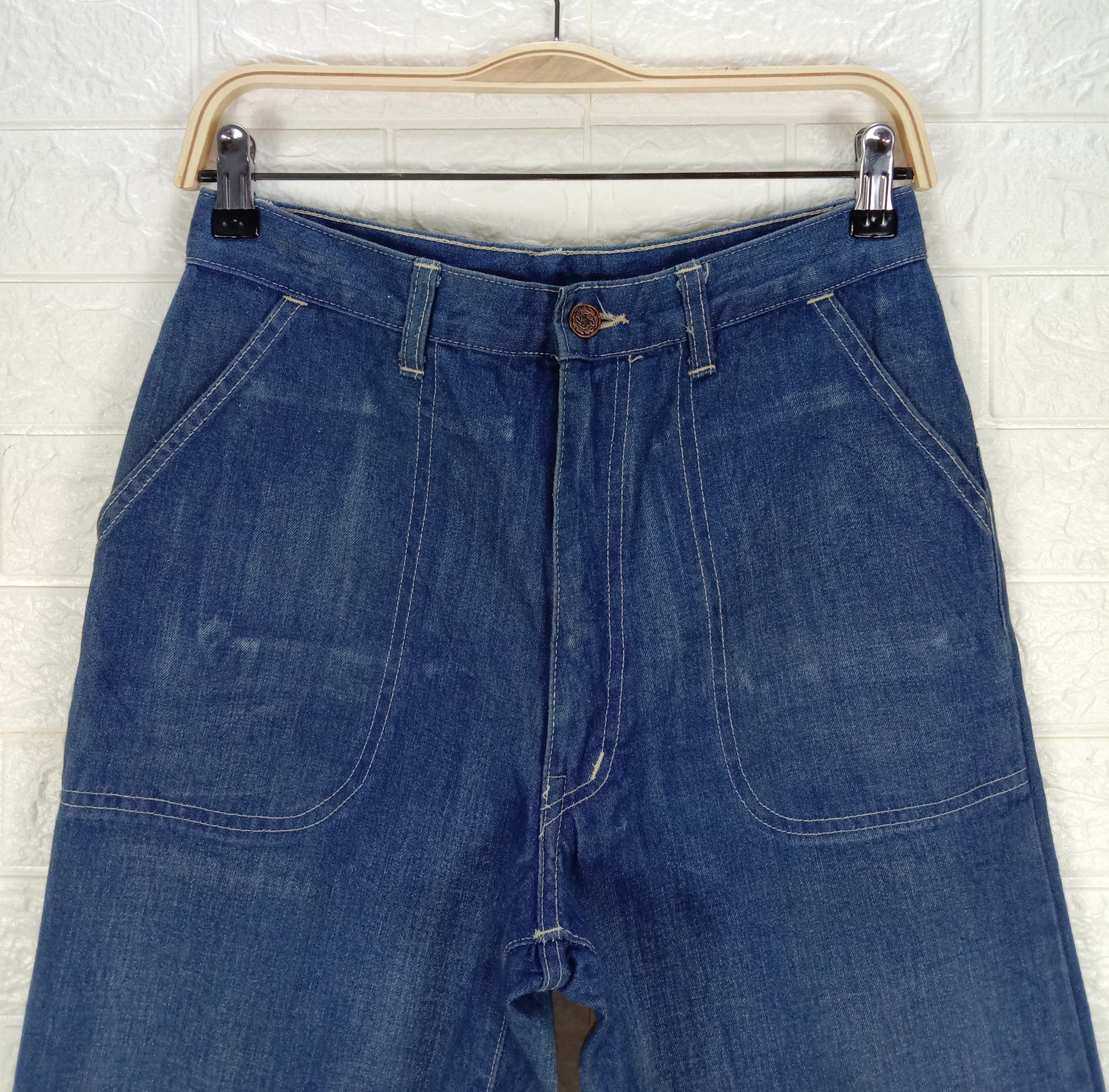 Japanese Brand Vintage Japanese Indigo Wide Leg Baggy Jeans Size 28" / US 6 / IT 42 - 2 Thumbnail