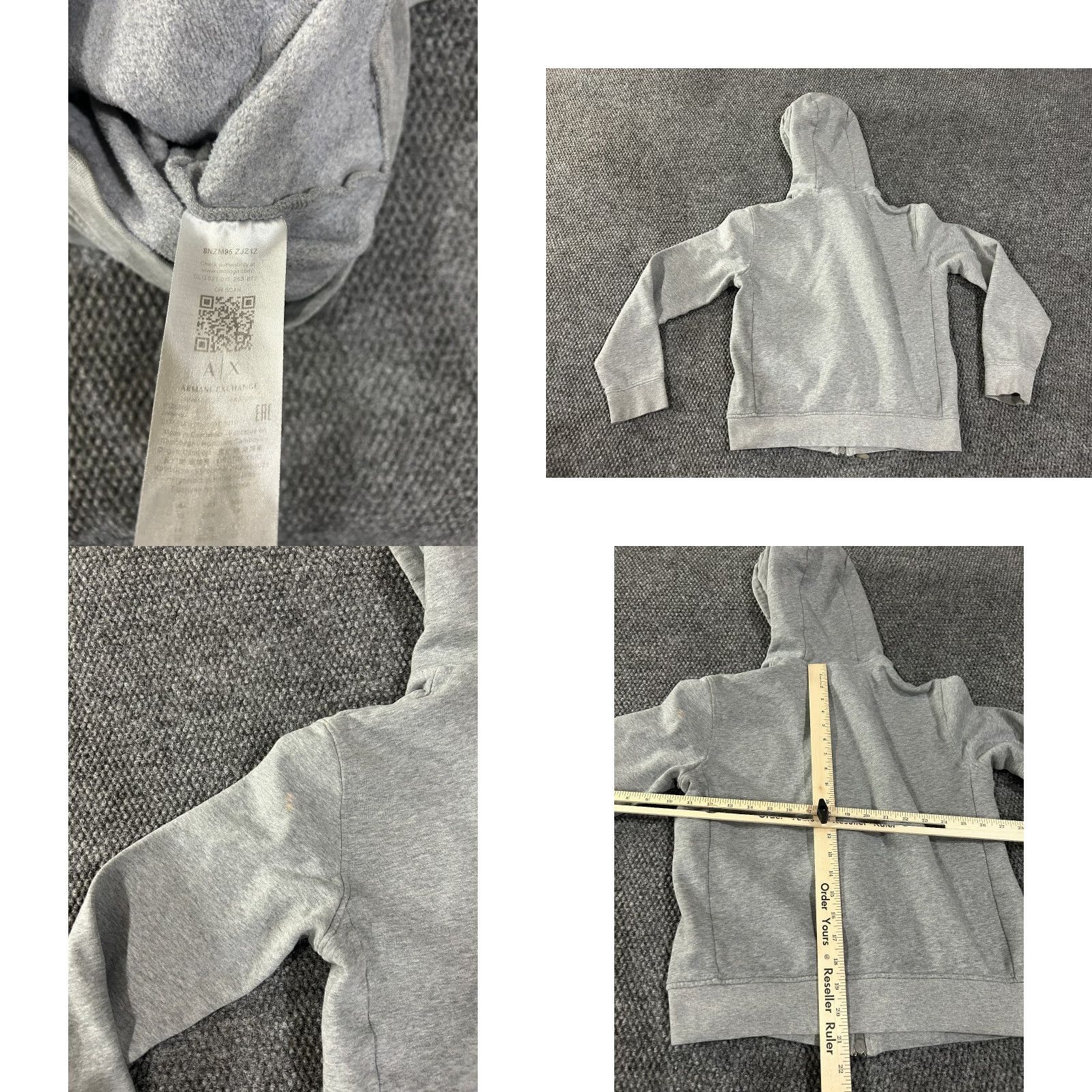 Armani Exchange Armani Exchange Full Zip Hoodie Womens XS Gray Logo Casual Sweatshirt Size XS / US 0-2 / IT 36-38 - 8 Thumbnail