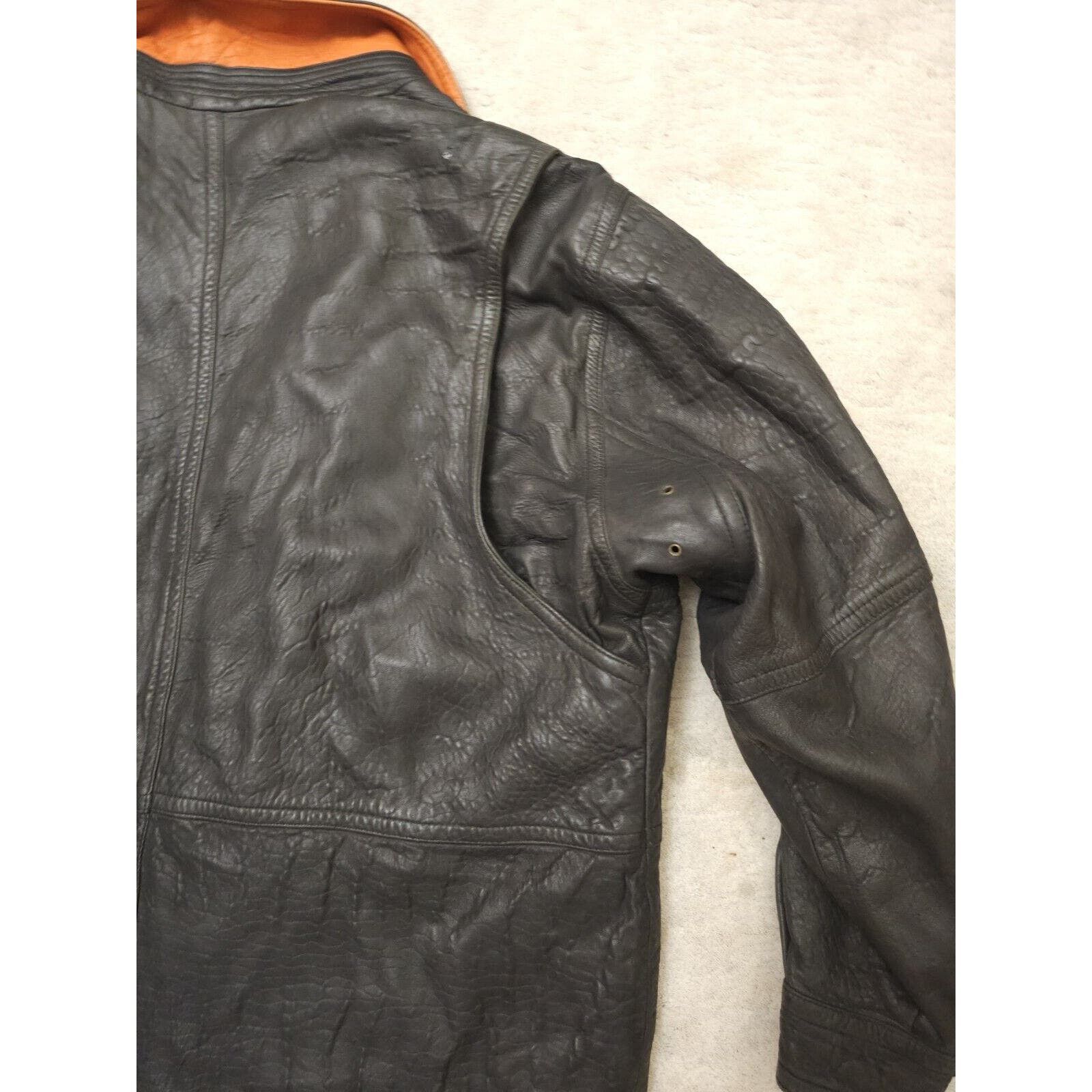 Vintage Georgetown Soft Leather Design Bomber Jacket Aviator