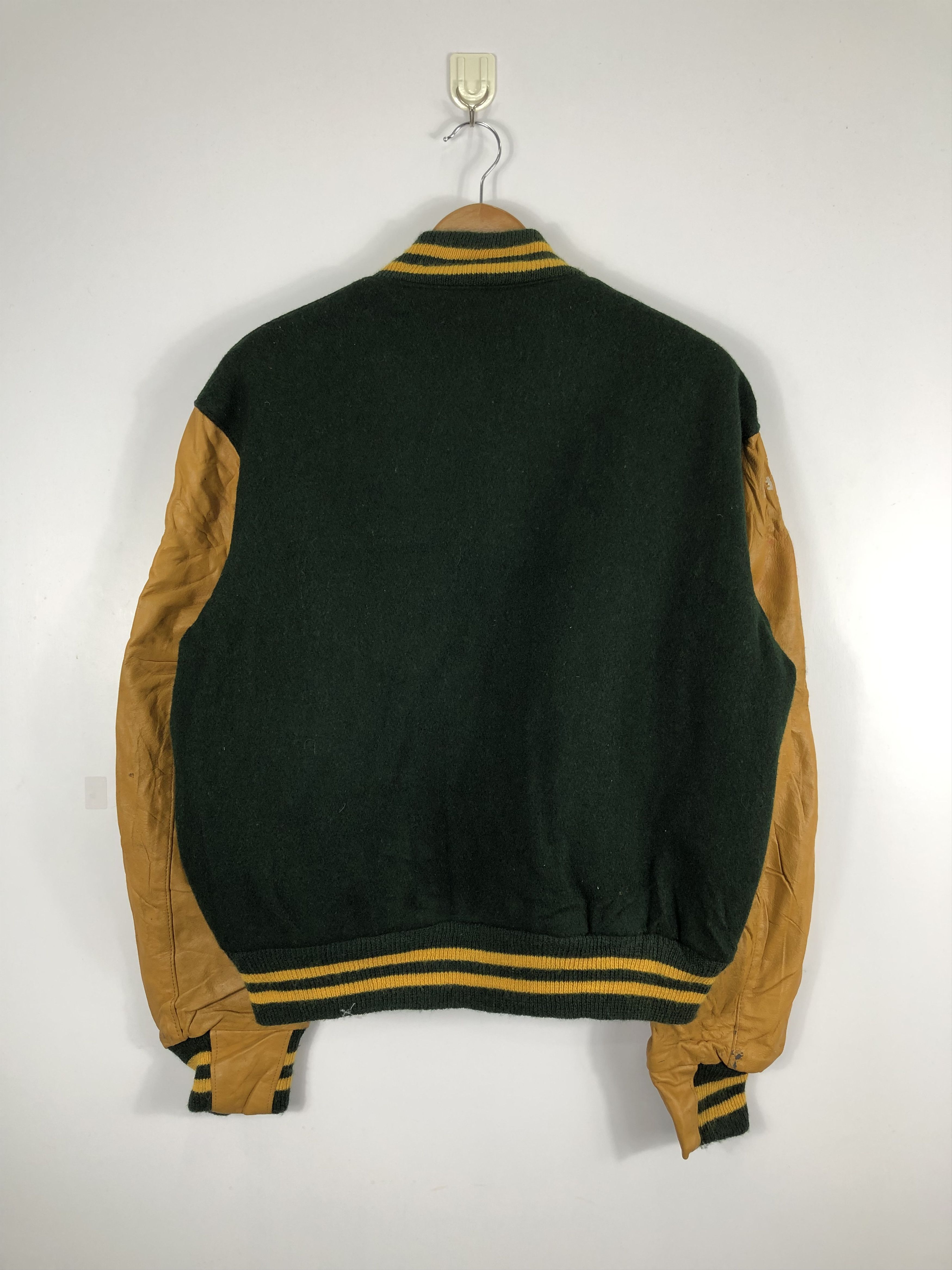Golden Bear Vintage 80s Golden Bear Varsity Jacket Leather Sleeve V0243 Size US L / EU 52-54 / 3 - 3 Thumbnail