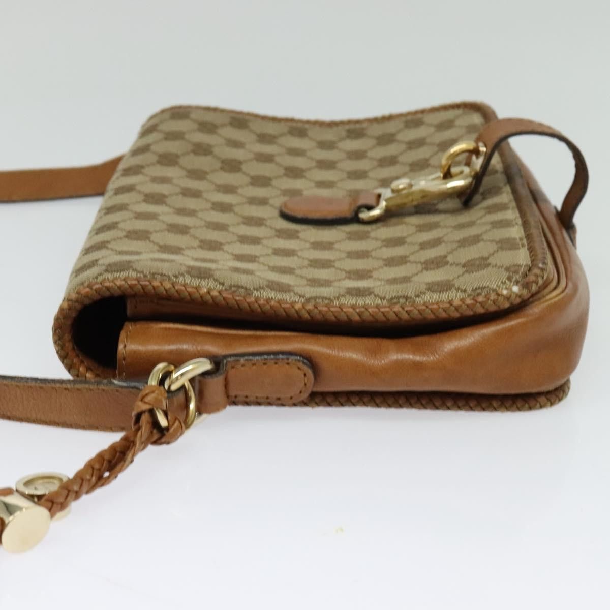 Gucci GUCCI GG Canvas Shoulder Bag Beige Gold Size ONE SIZE - 3 Thumbnail