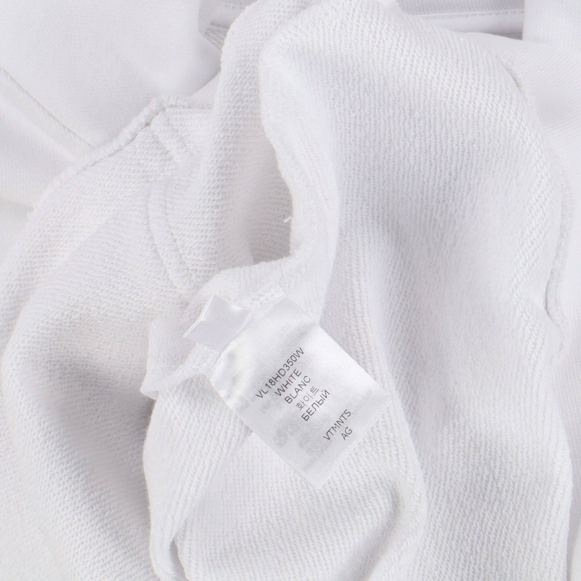 Vetements White Embroidered VTMNTS College Logo Hoodie Size L / US 10 / IT 46 - 6 Thumbnail