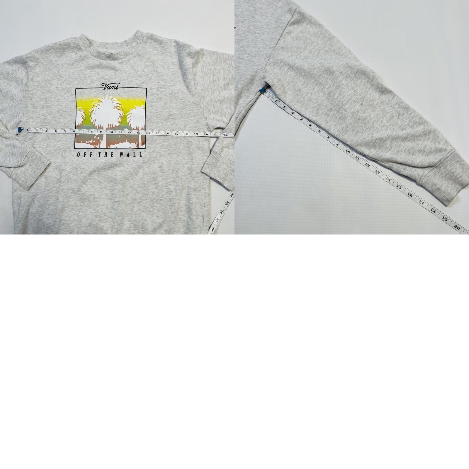 Vans VANS Sweatshirt Mens Medium Gray Off The Wall Palm Trees Crewneck Pullover Skate Size US M / EU 48-50 / 2 - 8 Thumbnail