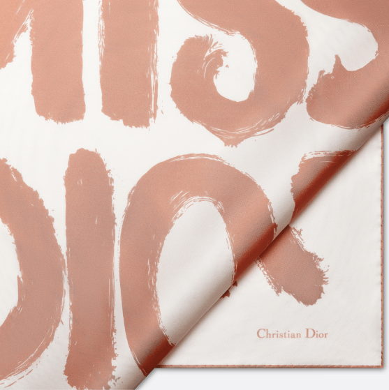 Dior o1w1db10625 Size : OS / Square Scarf in White/Light Brown Size ONE SIZE - 4 Thumbnail