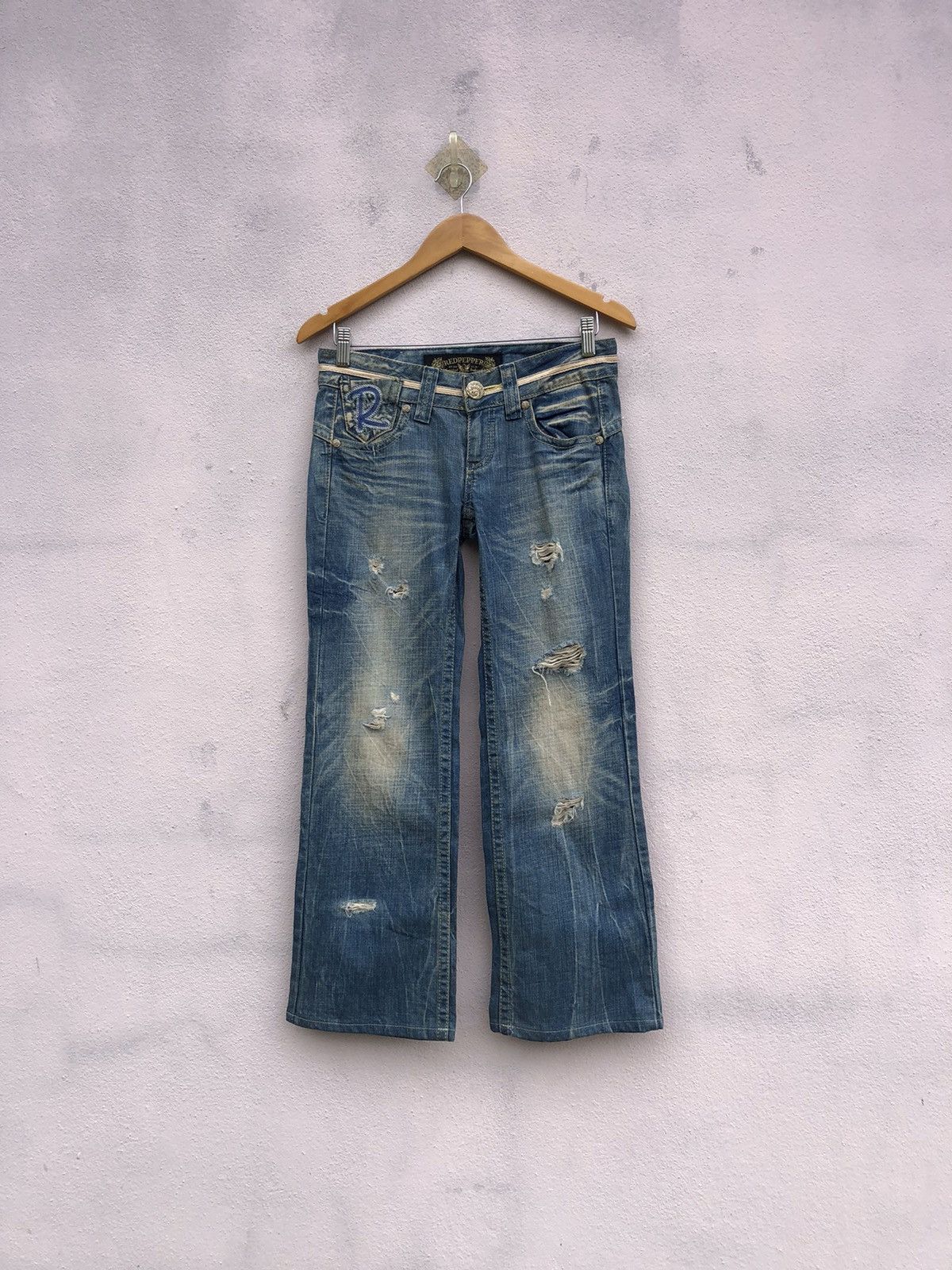 If Six Was Nine RED PEPPER Gold Label Embroidered Distressed Jeans Size US 26 / EU 42 - 3 Thumbnail