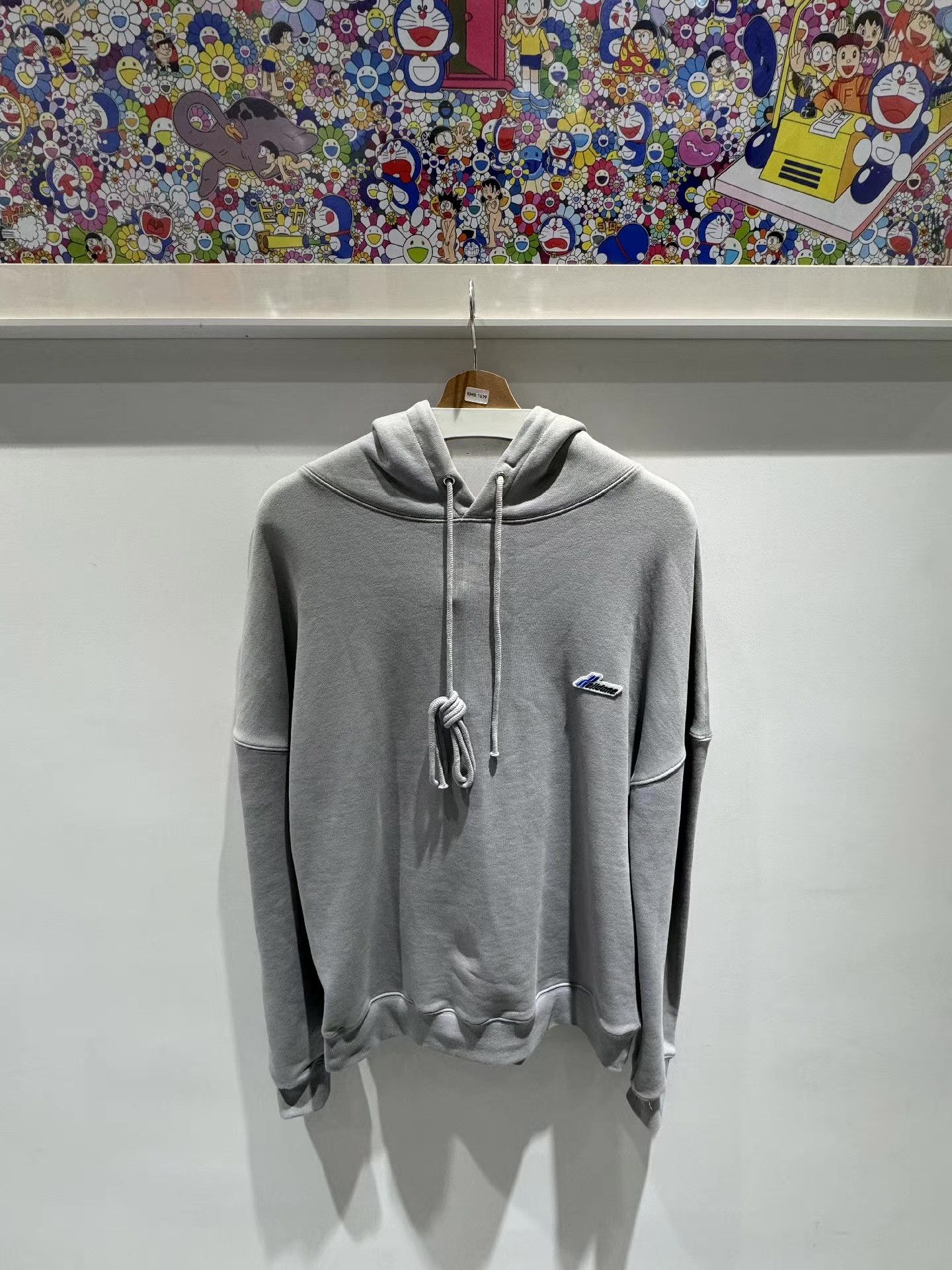 WE11DONE WE11DONE Small Logo Long Drawstring Hoodie Gray Q15 Size US XS / EU 42 / 0 - 1 Thumbnail