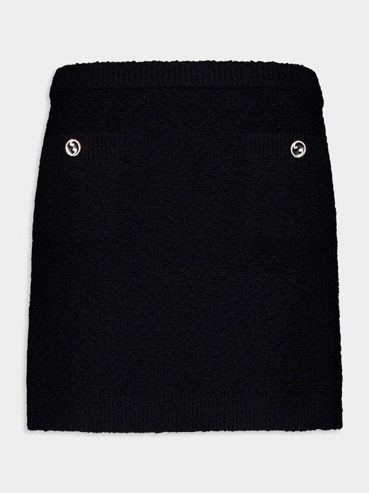 Gucci o1la5ras0526 Wool Bouclé Crewneck Skirt in Black Size 28" / US 6 / IT 42 - 1 Thumbnail
