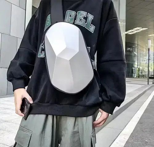 Waterproof Pvc Men's Shoulder Bag in Grey